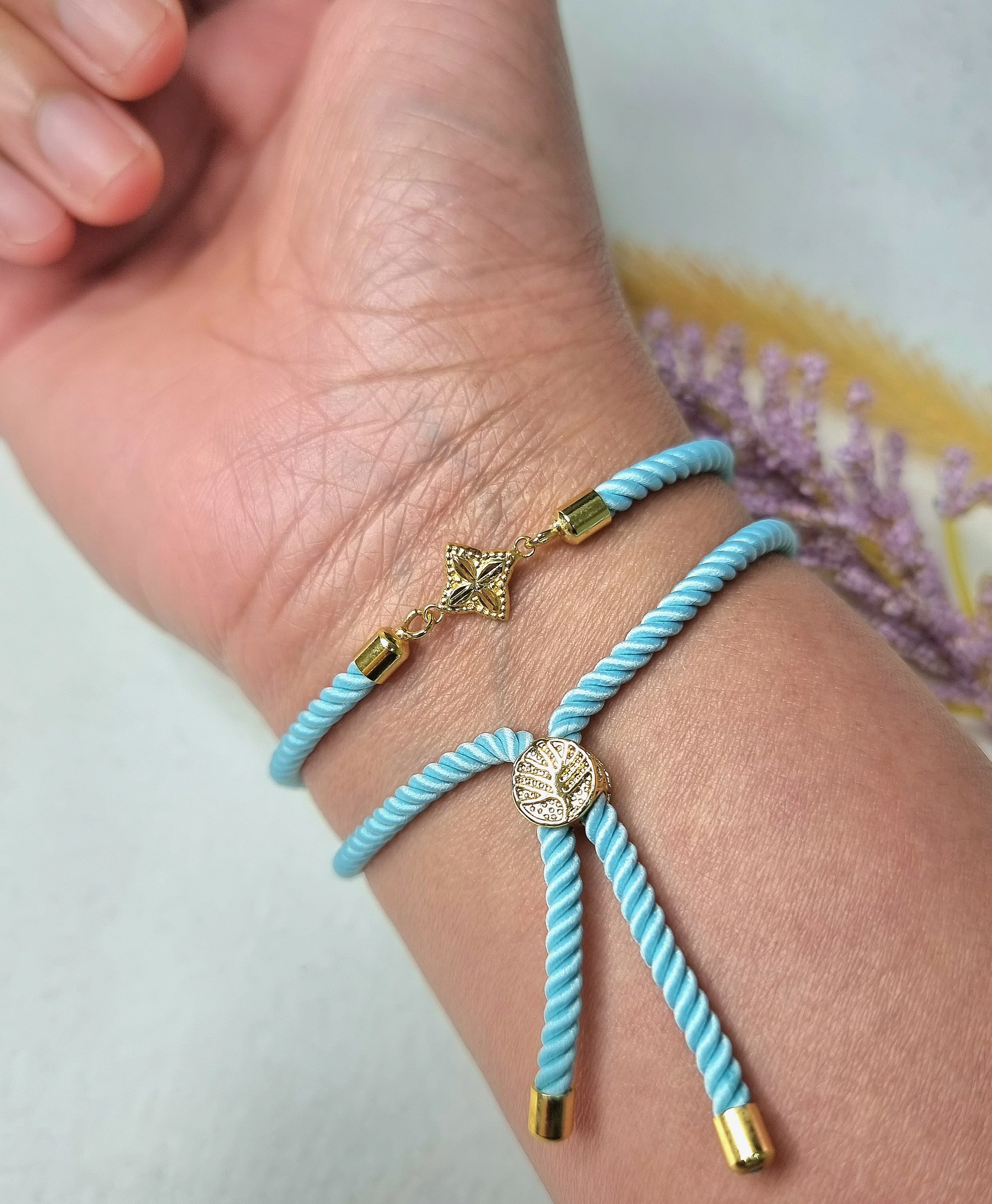 18K Pure Gold Flower Thread Bracelet Talagold - Image 14