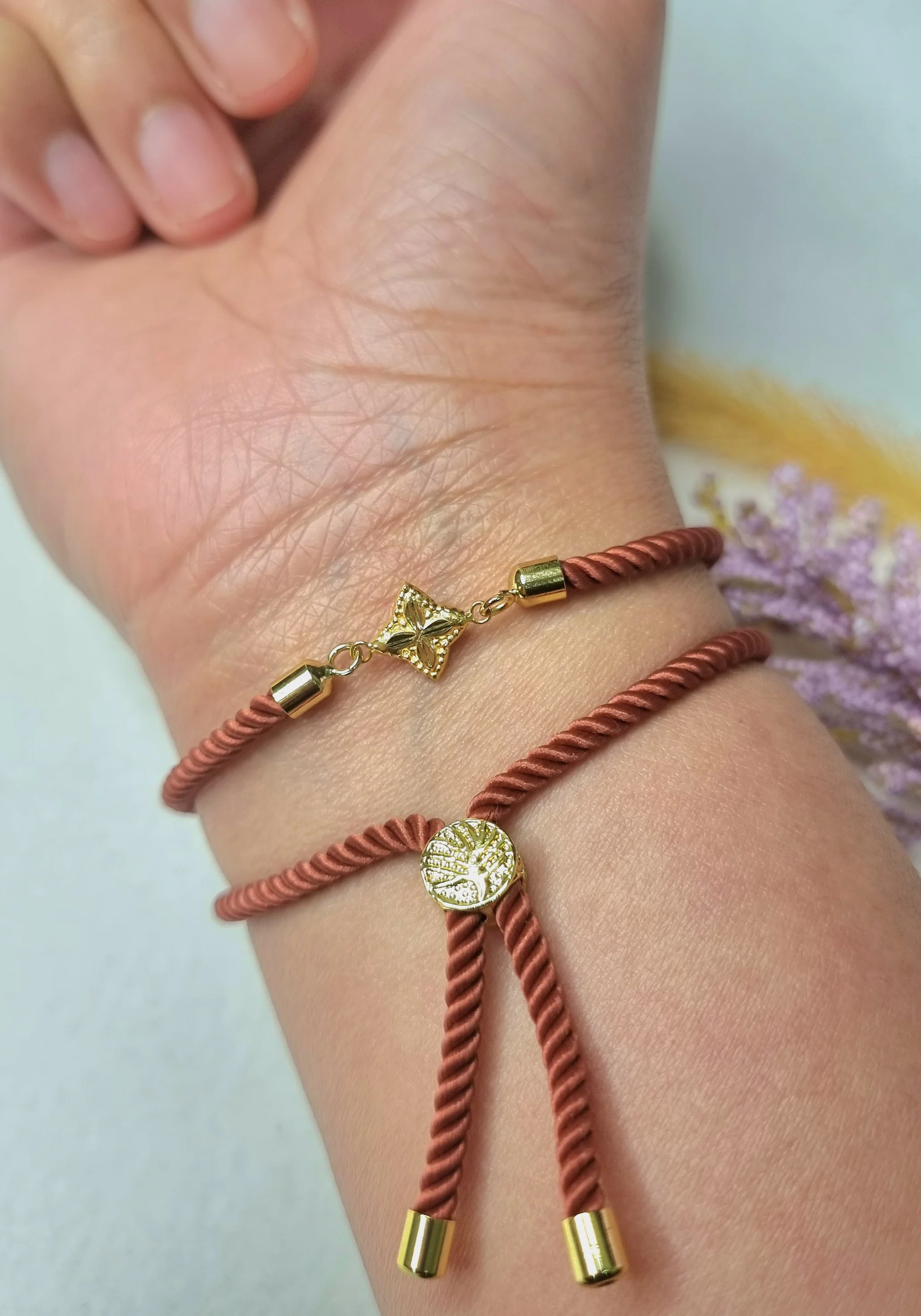 18K Pure Gold Flower Thread Bracelet Talagold - Image 15