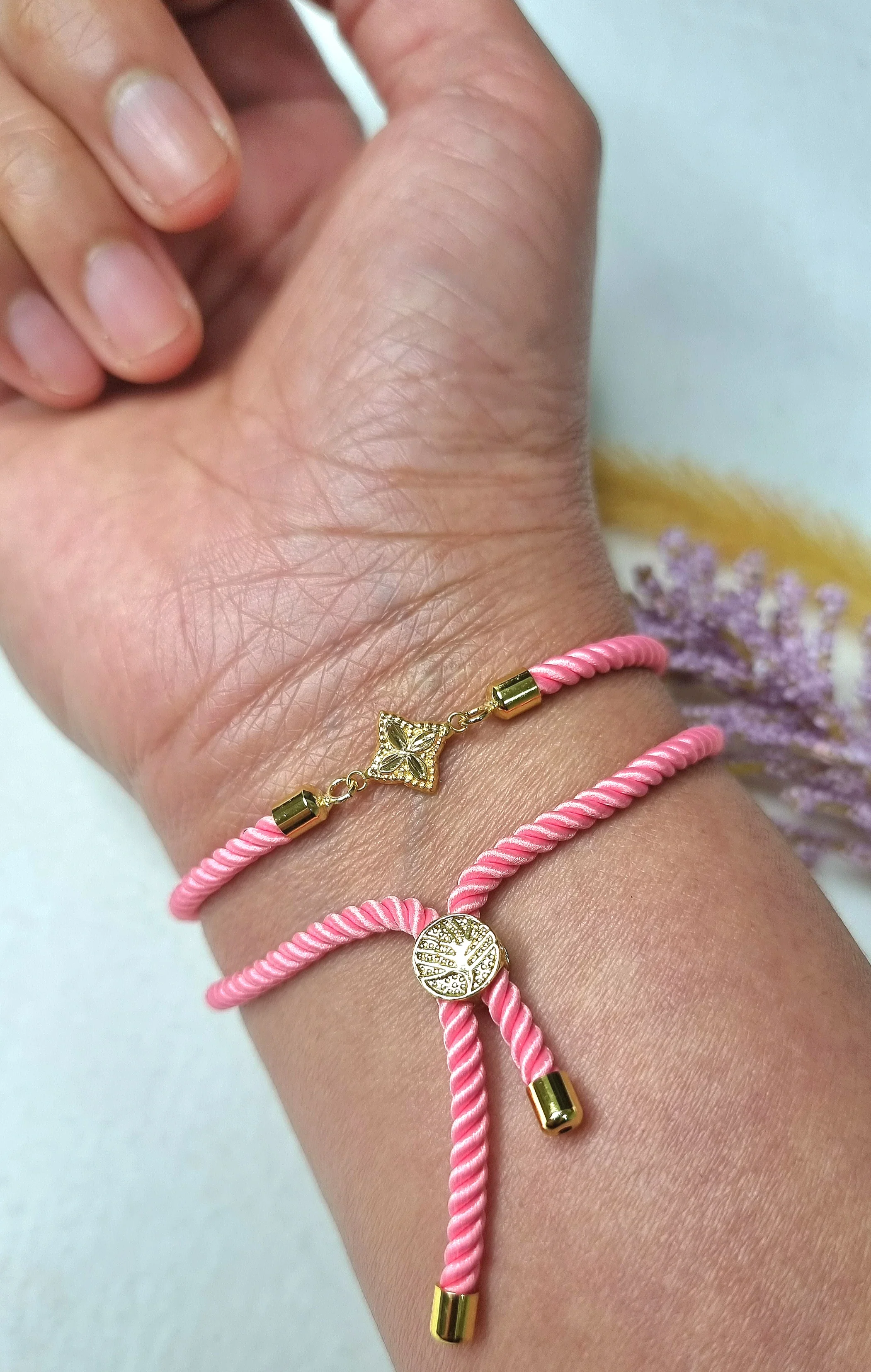 18K Pure Gold Flower Thread Bracelet Talagold - Image 17