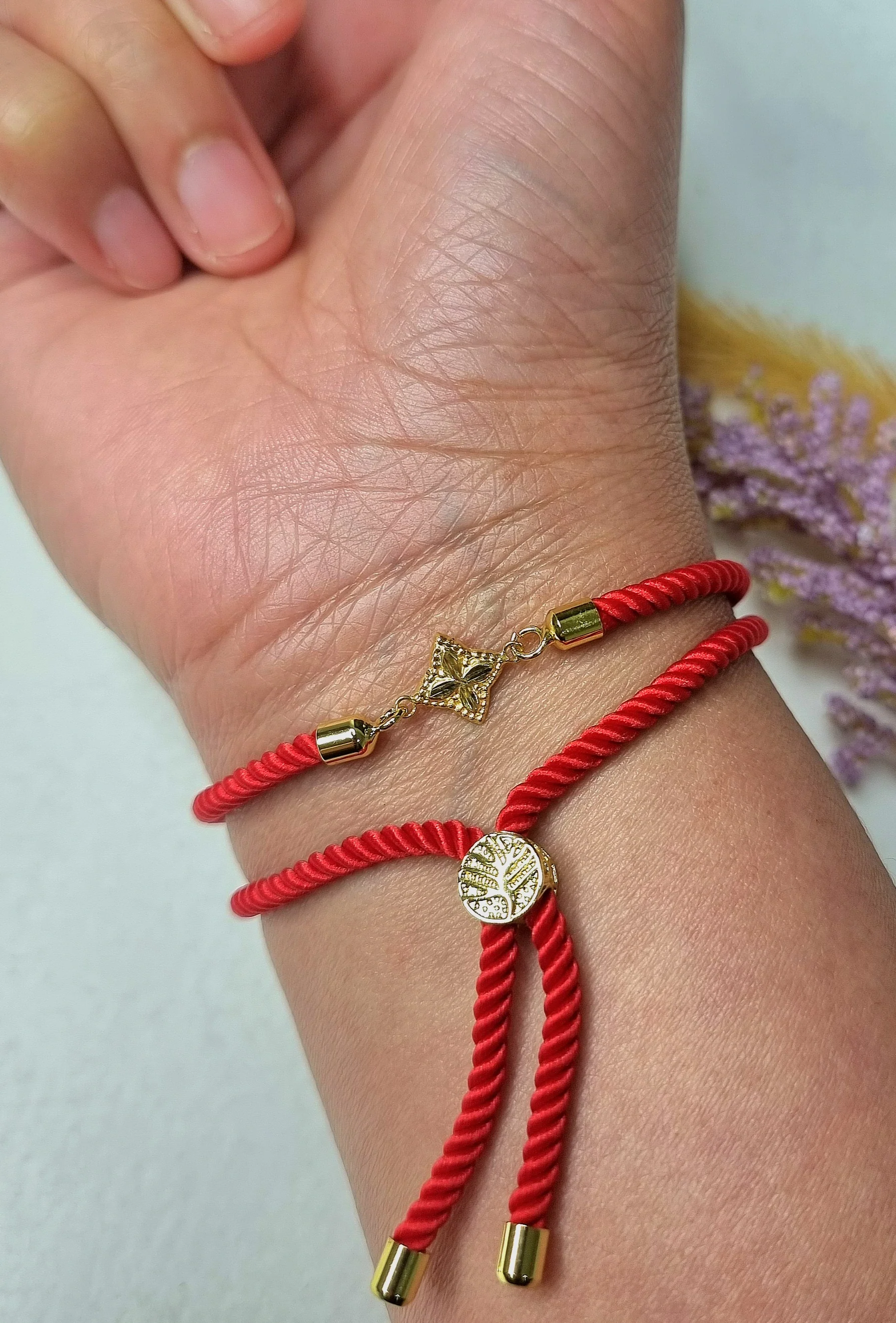 18K Pure Gold Flower Thread Bracelet Talagold - Image 18