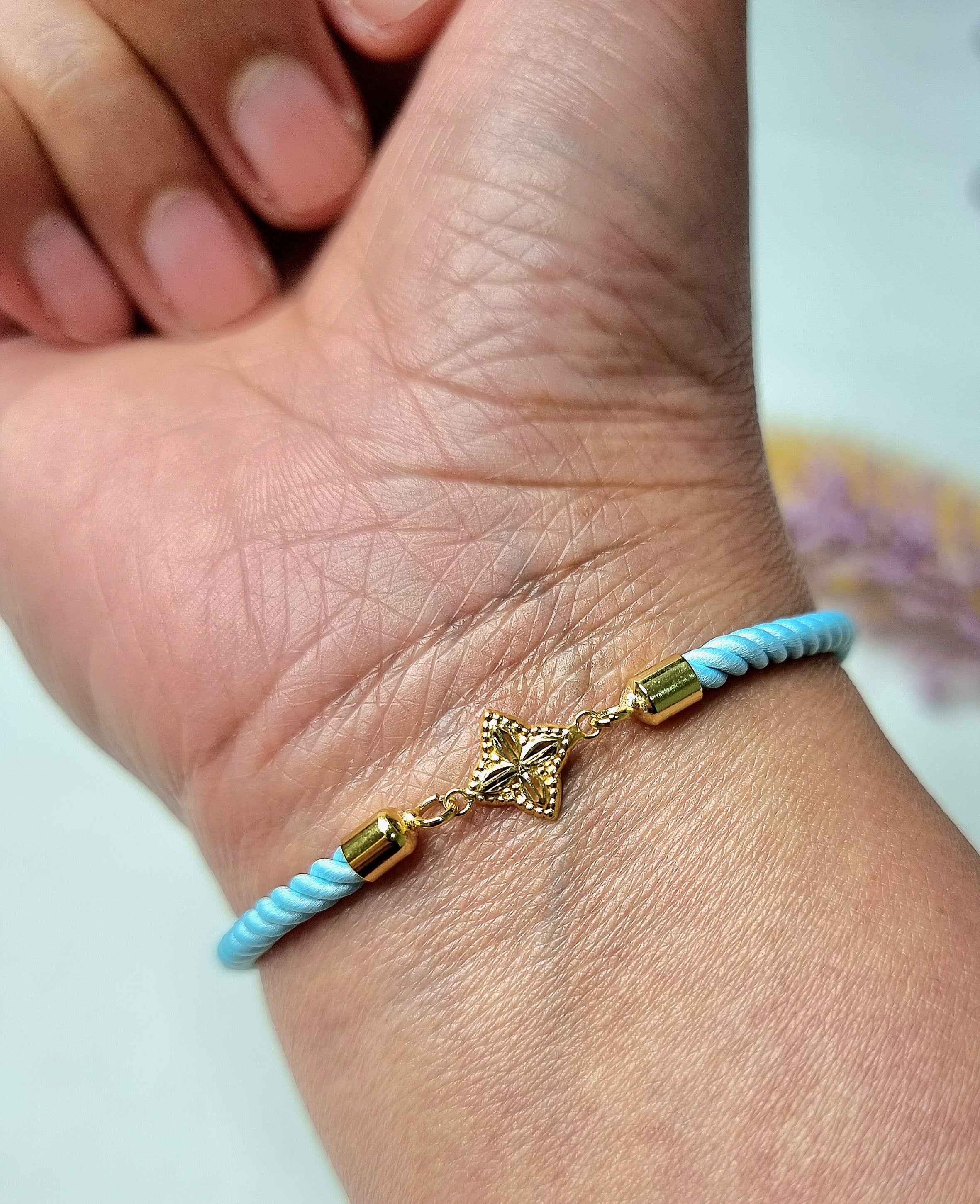 18K Pure Gold Flower Thread Bracelet Talagold - Image 5