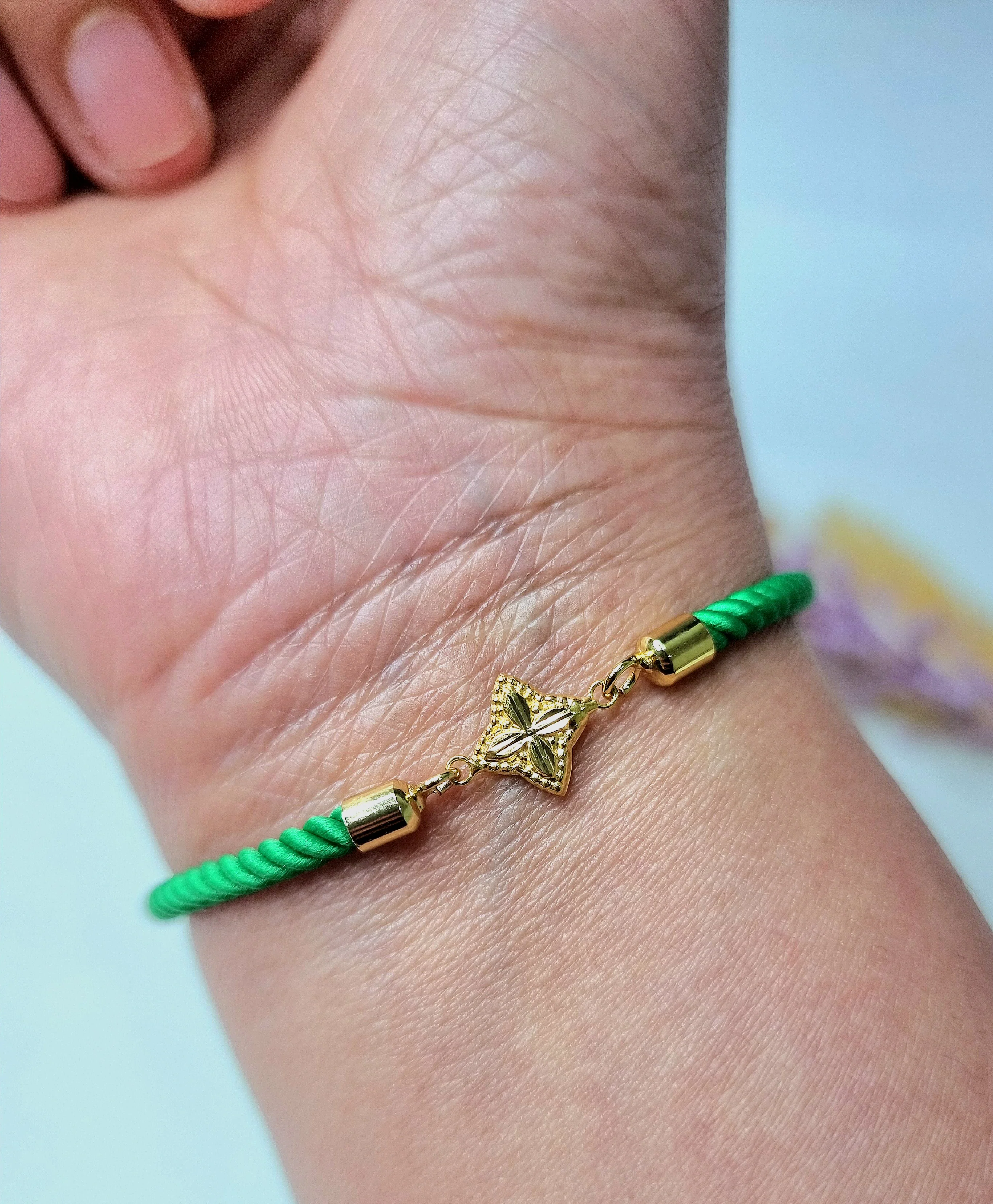 18K Pure Gold Flower Thread Bracelet Talagold - Image 7
