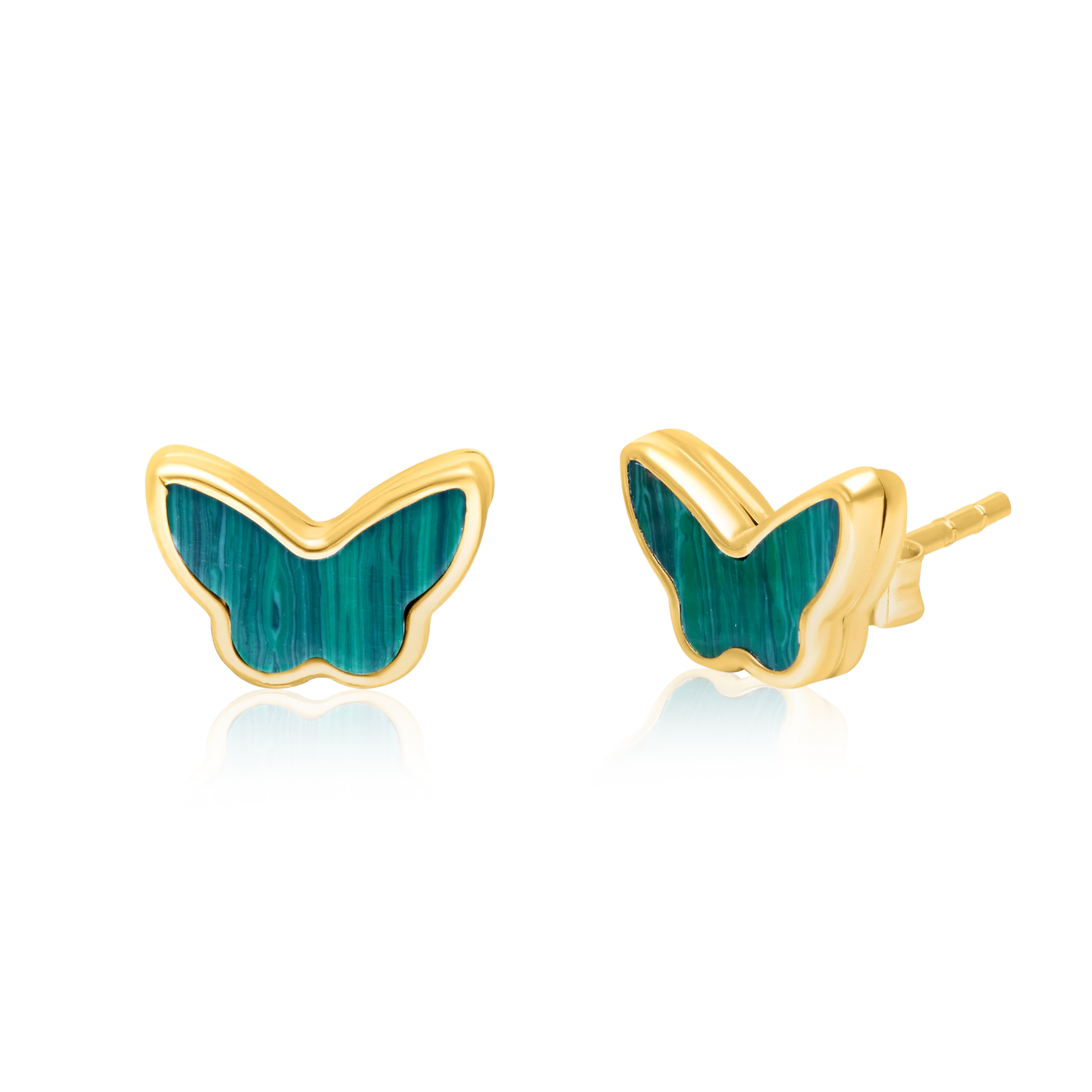 18K Pure Gold Green Butterfly Earring Set Talagold