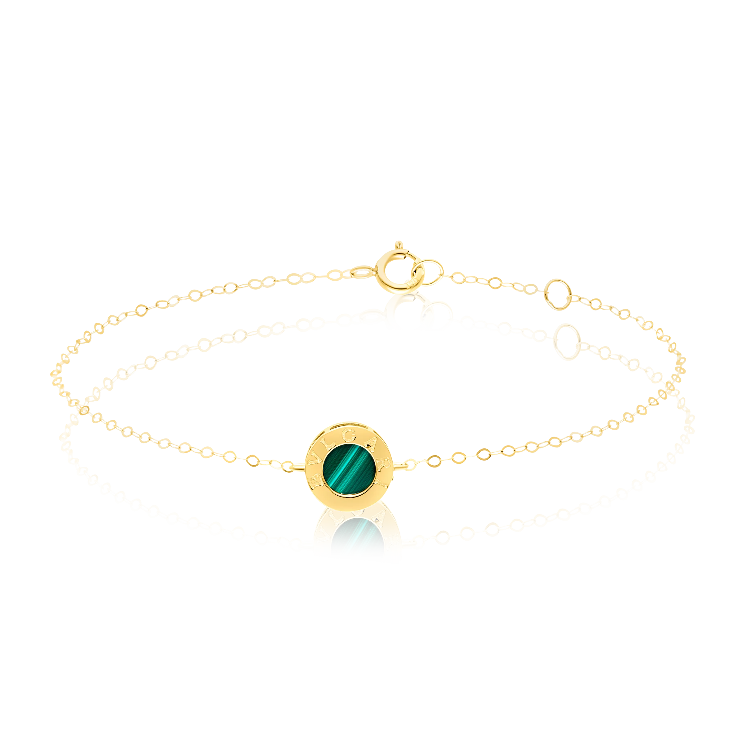 18K Pure Gold Green Round Jewelry Set Talagold - Image 2