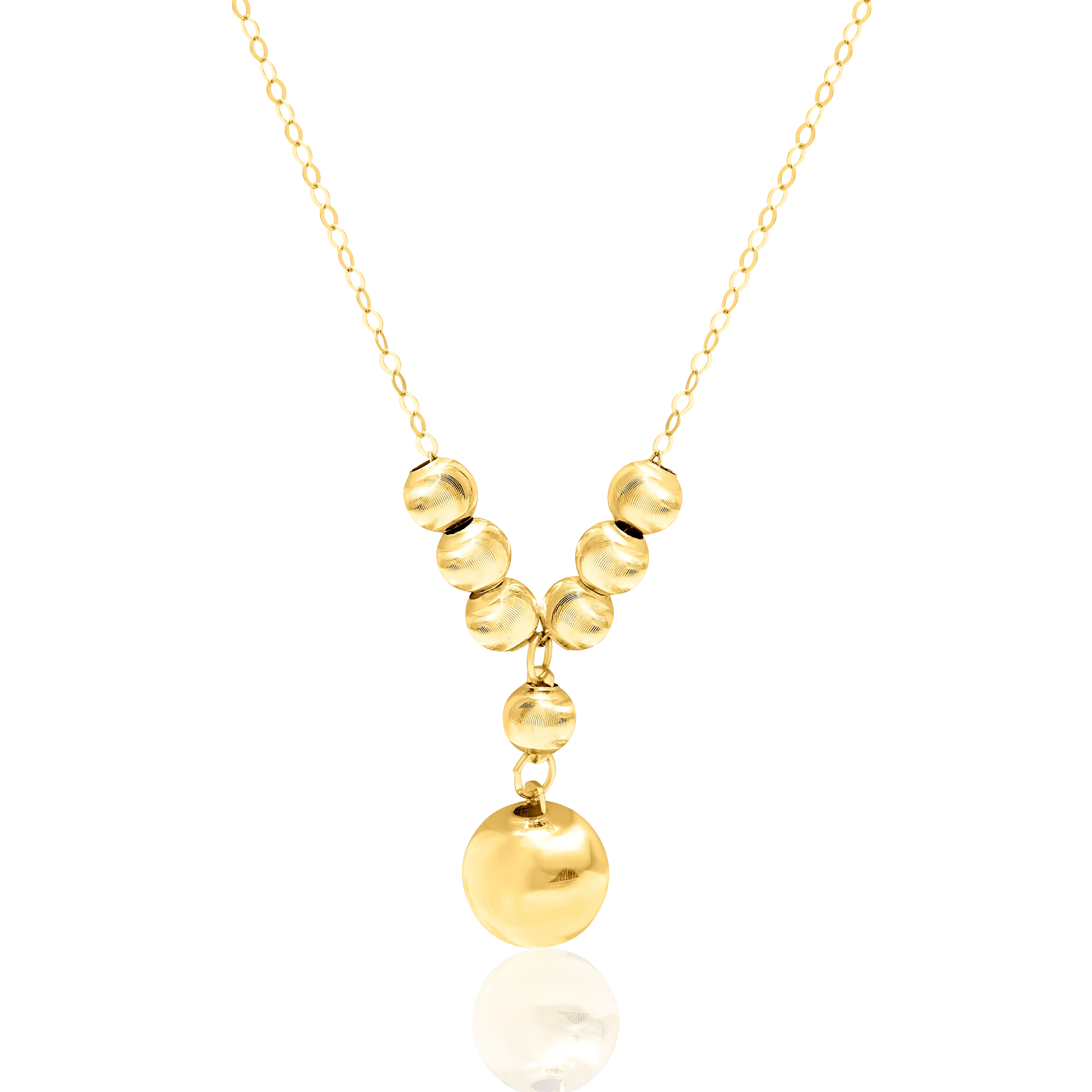 18K Pure Gold Hanging Ball Seed Necklace Talagold