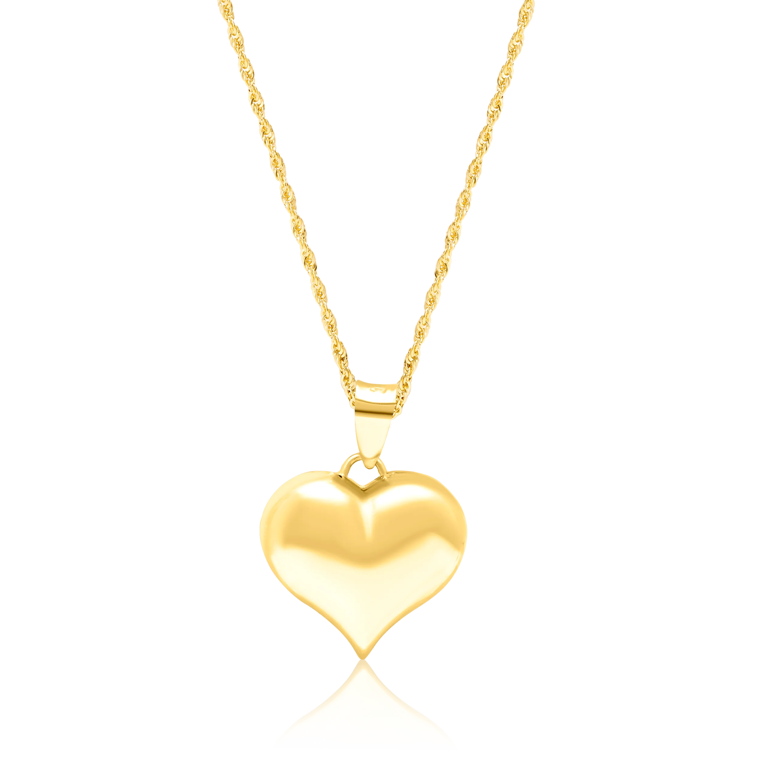 18K Pure Gold Heart Necklace Talagold