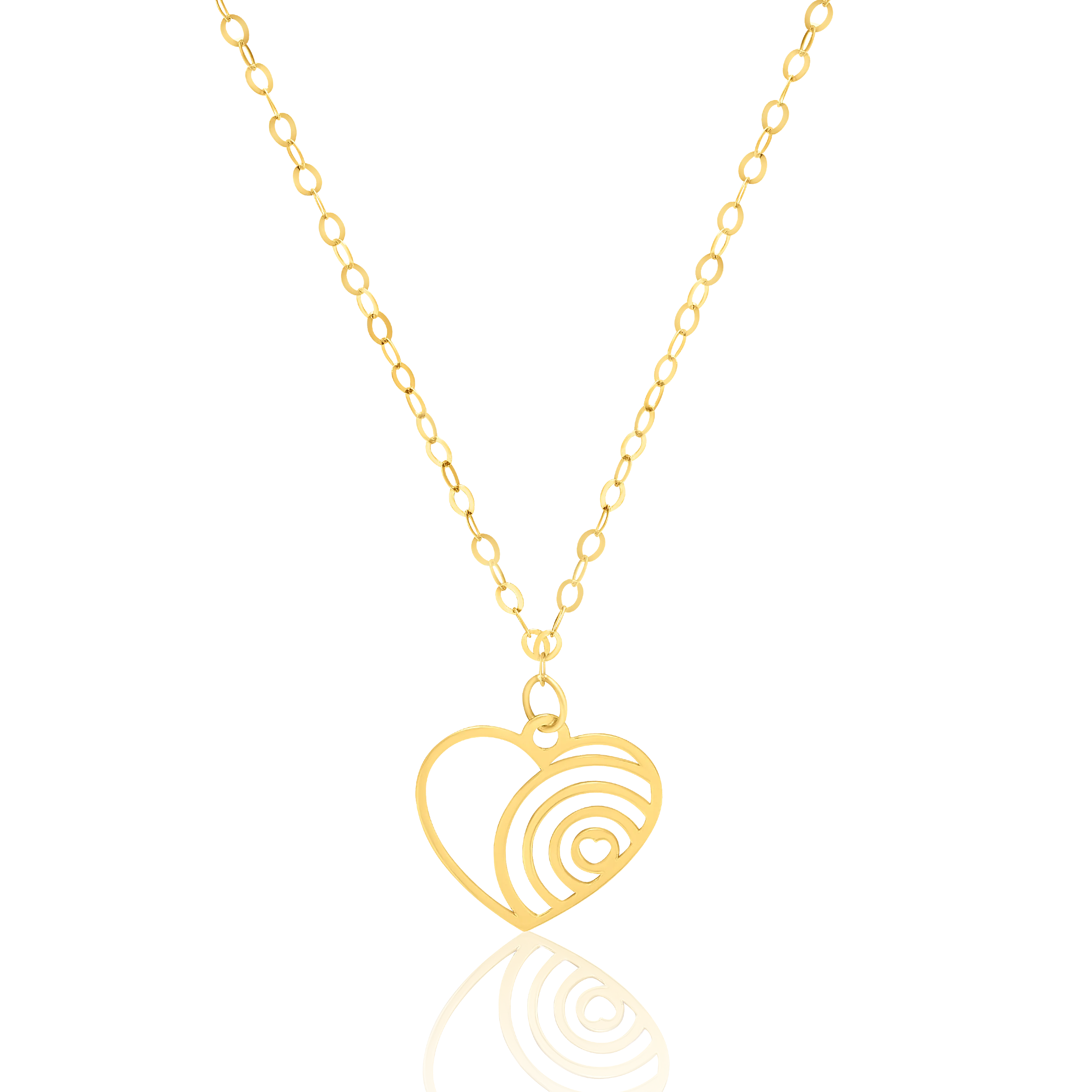 18K Pure Gold Heart Necklace Talagold - Image 2