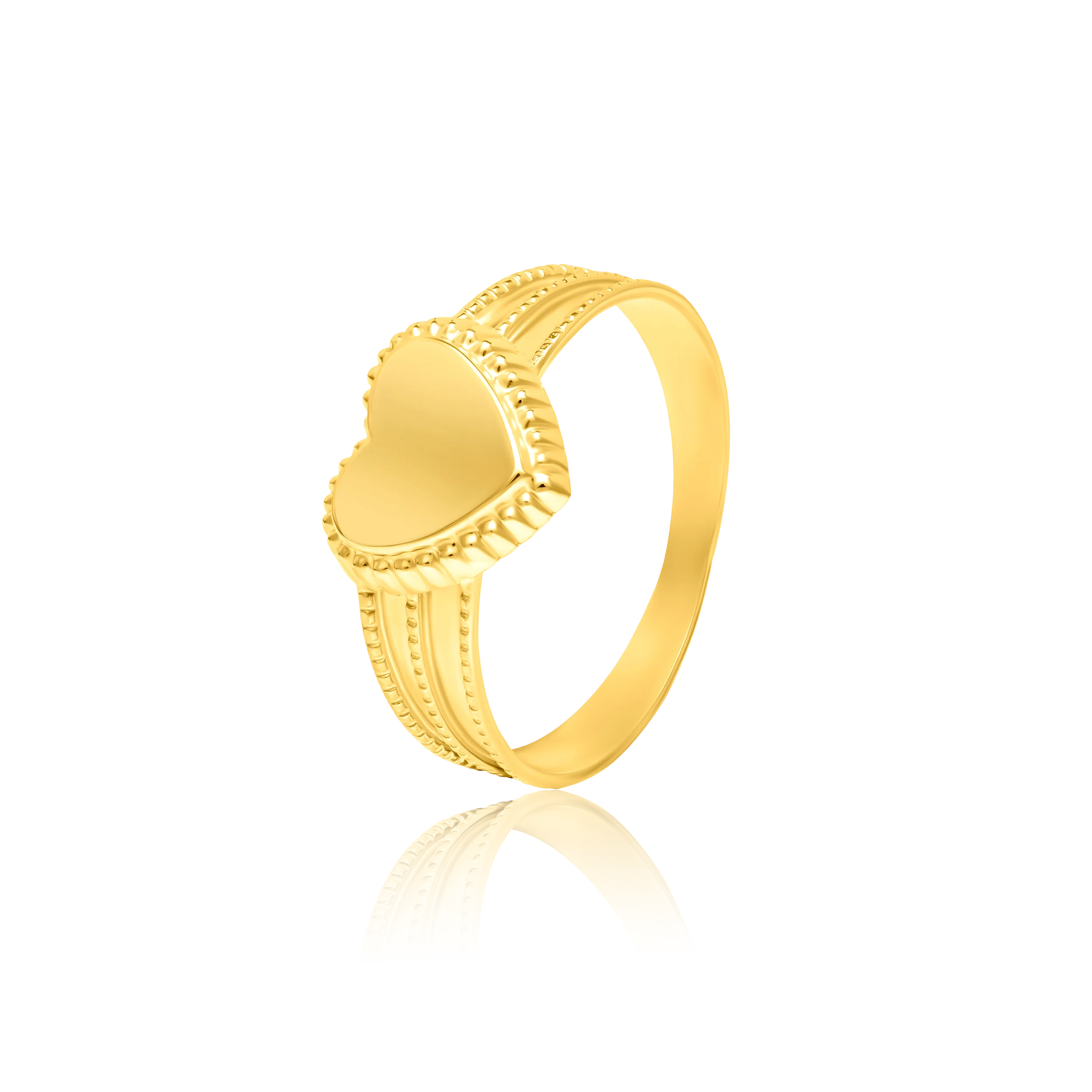 18K Pure Gold Heart Ring Talagold
