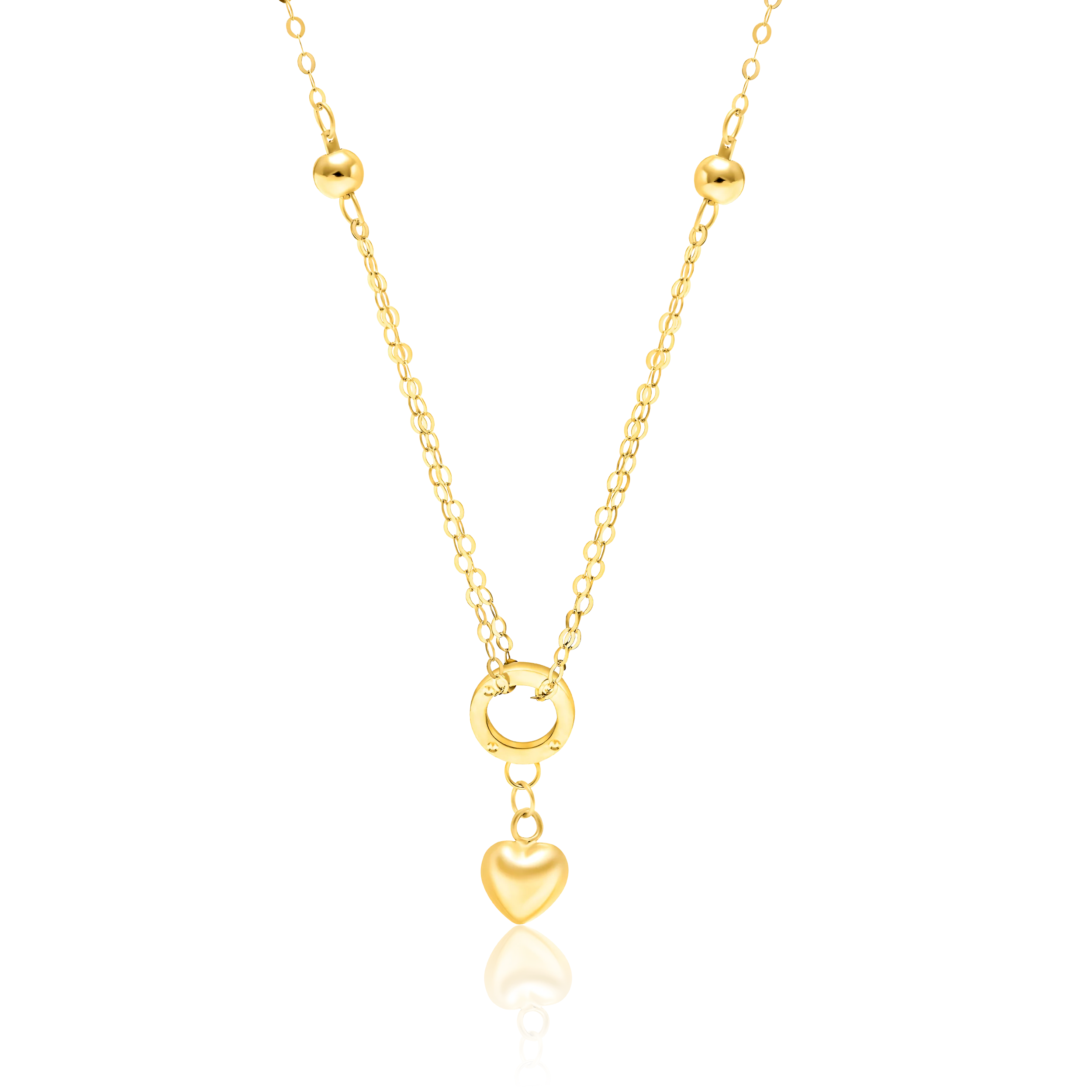 18K Pure Gold Heart Seed Necklace Talagold