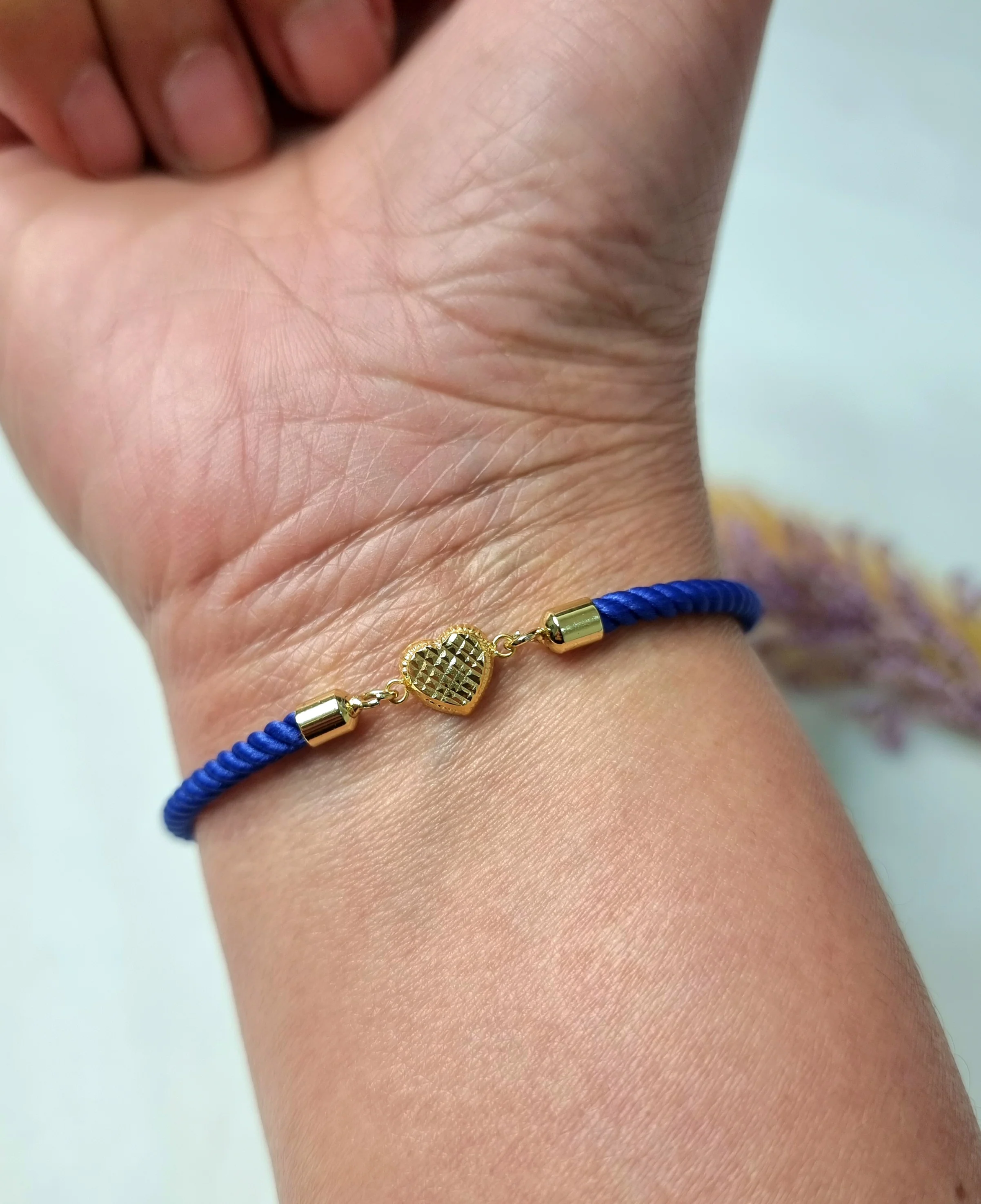 18K Pure Gold Heart Thread Bracelet Talagold - Image 10