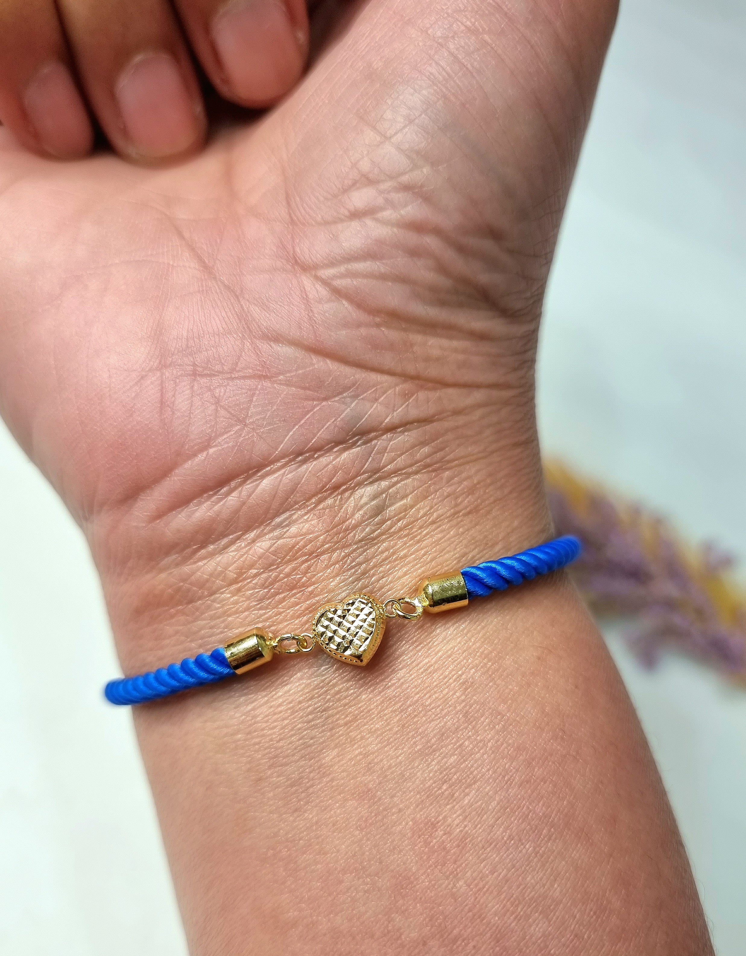 18K Pure Gold Heart Thread Bracelet Talagold - Image 12