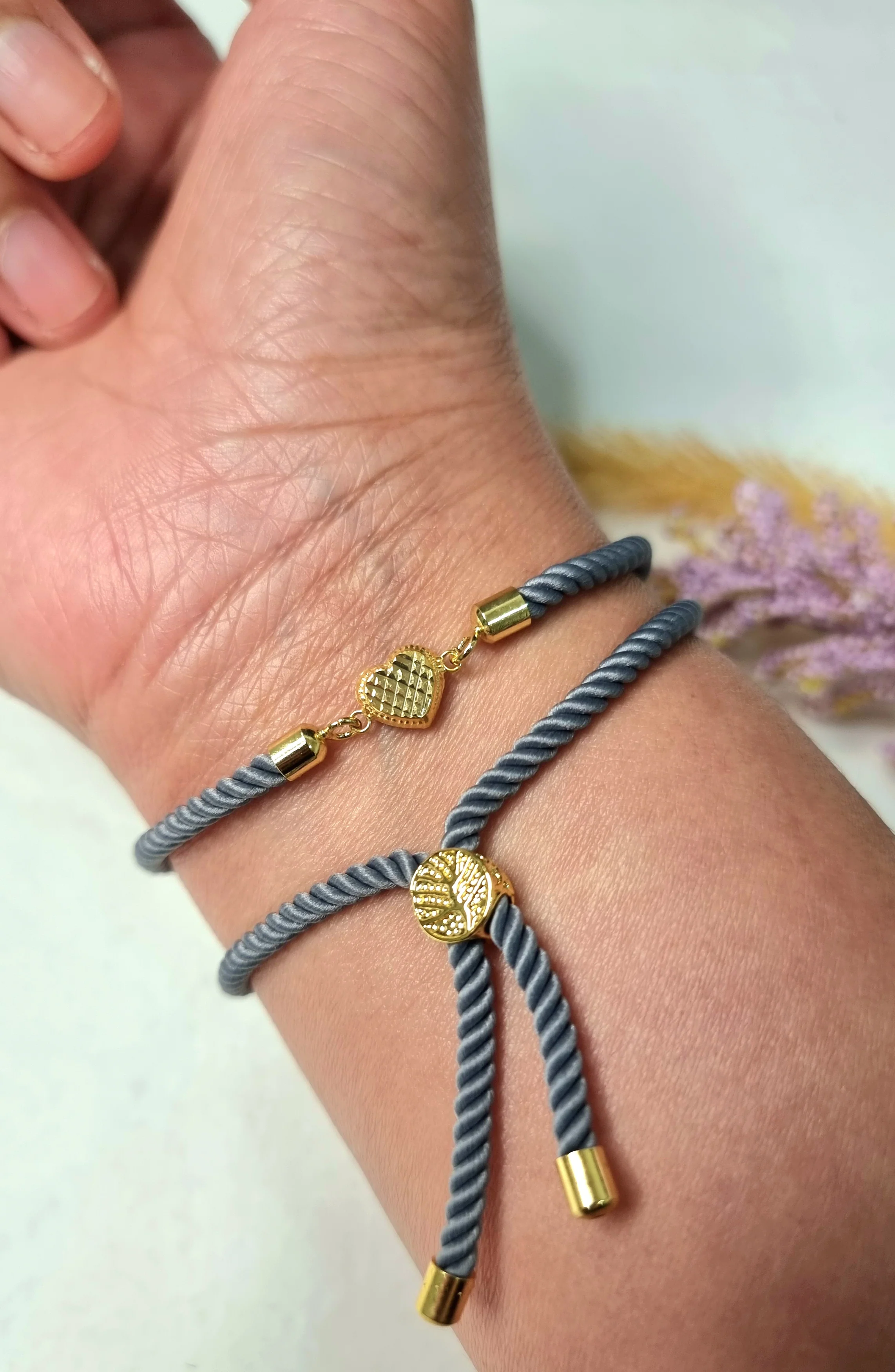 18K Pure Gold Heart Thread Bracelet Talagold - Image 16