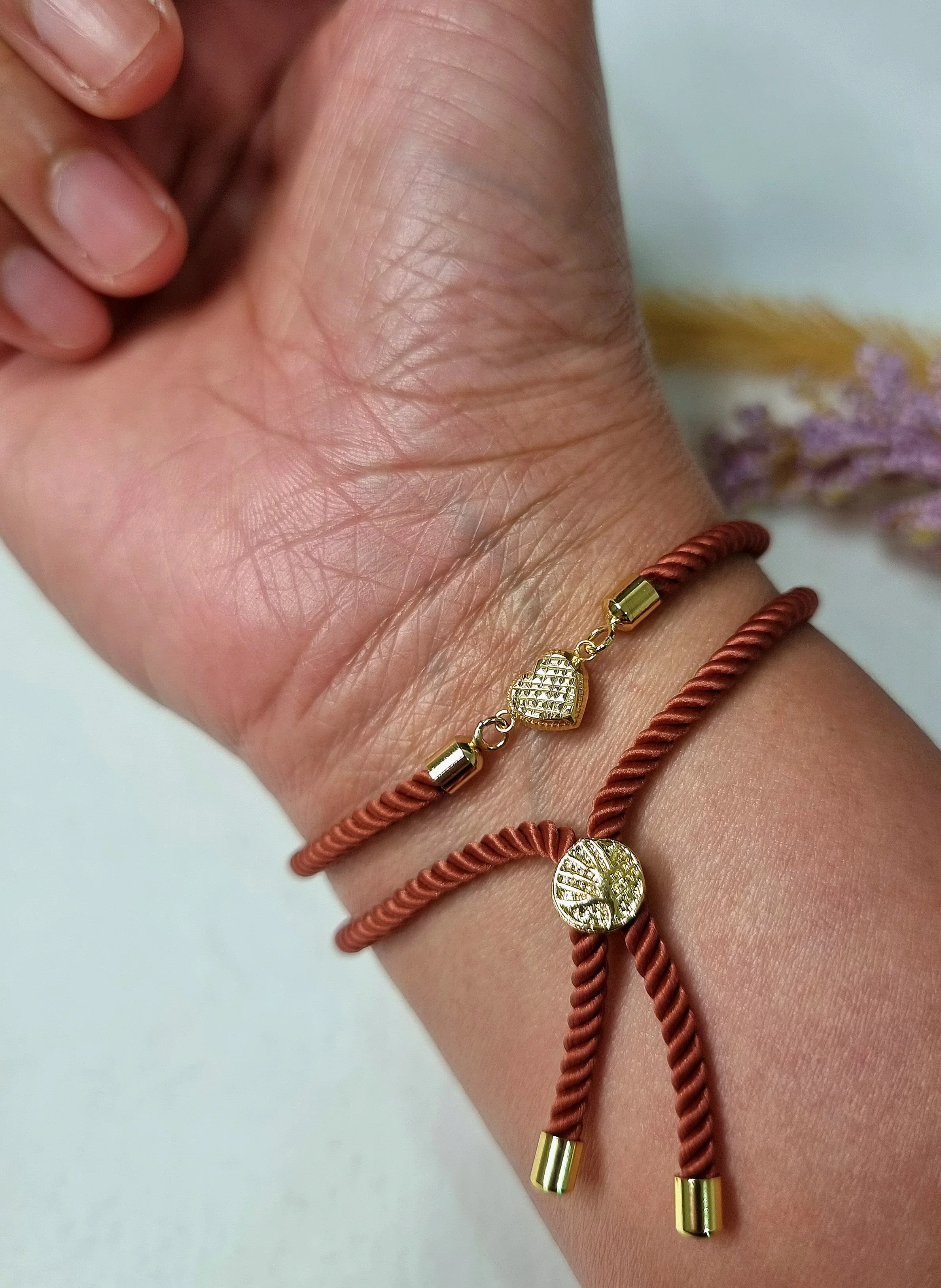 18K Pure Gold Heart Thread Bracelet Talagold - Image 23