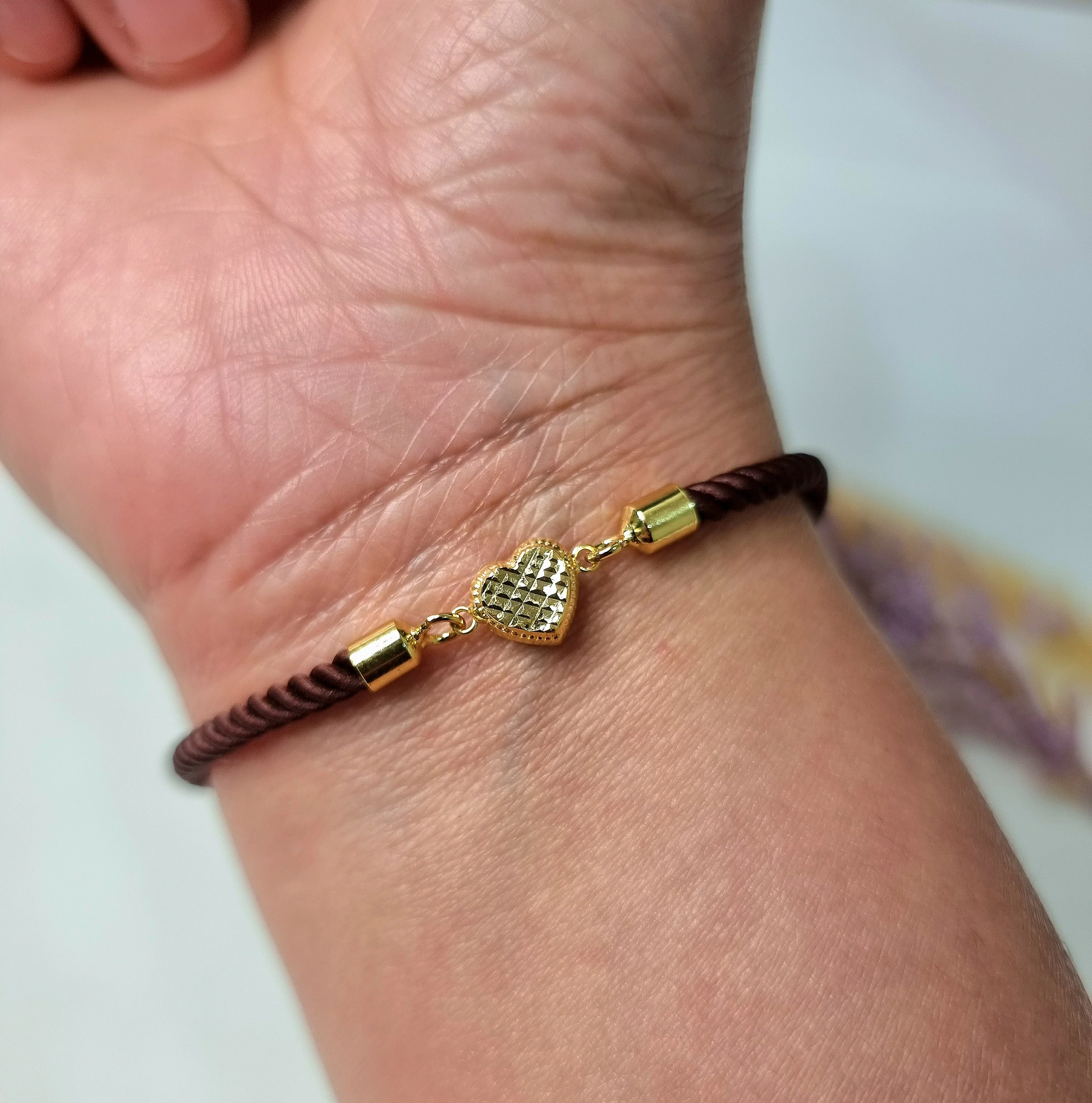 18K Pure Gold Heart Thread Bracelet Talagold - Image 26