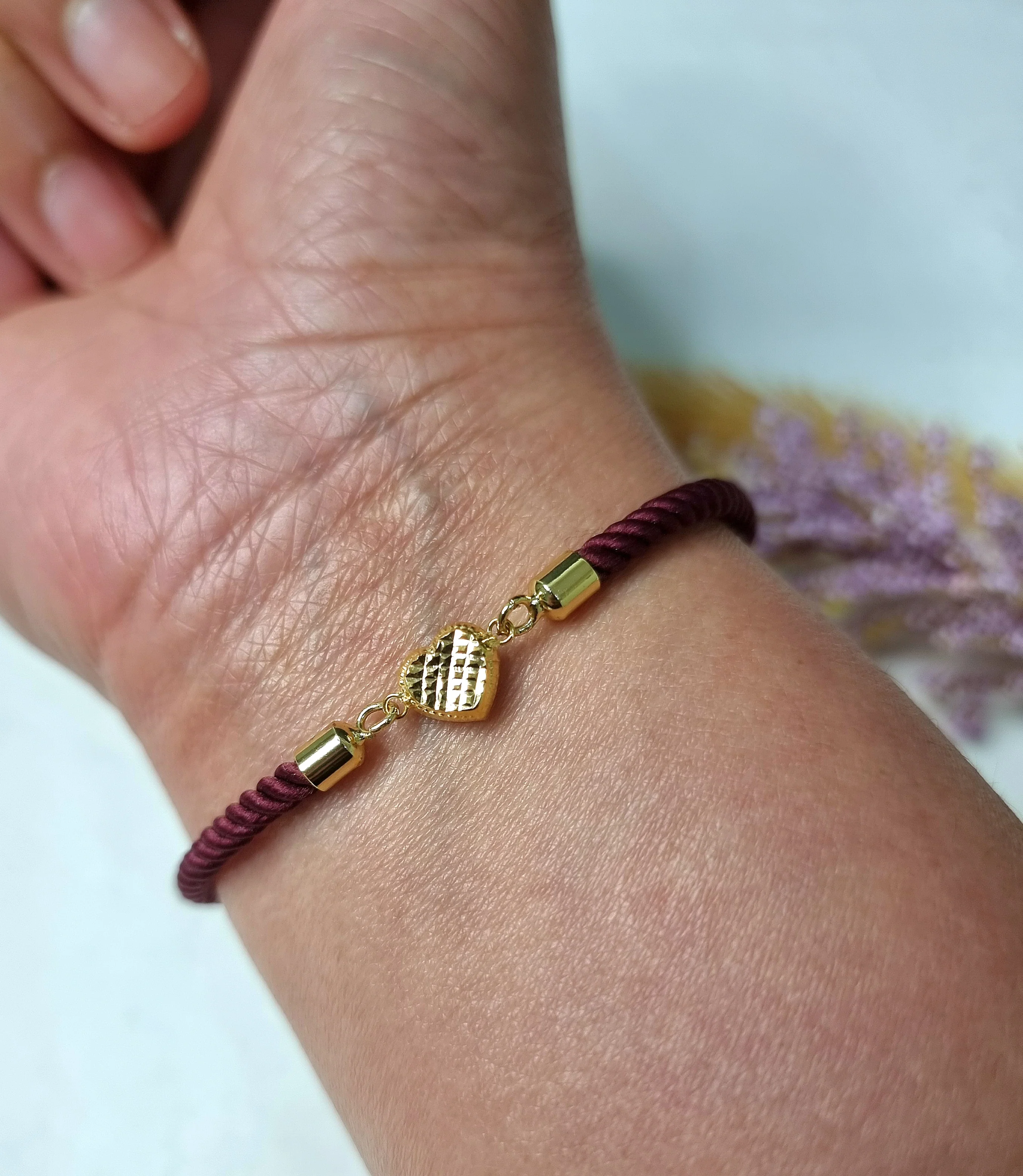 18K Pure Gold Heart Thread Bracelet Talagold - Image 28