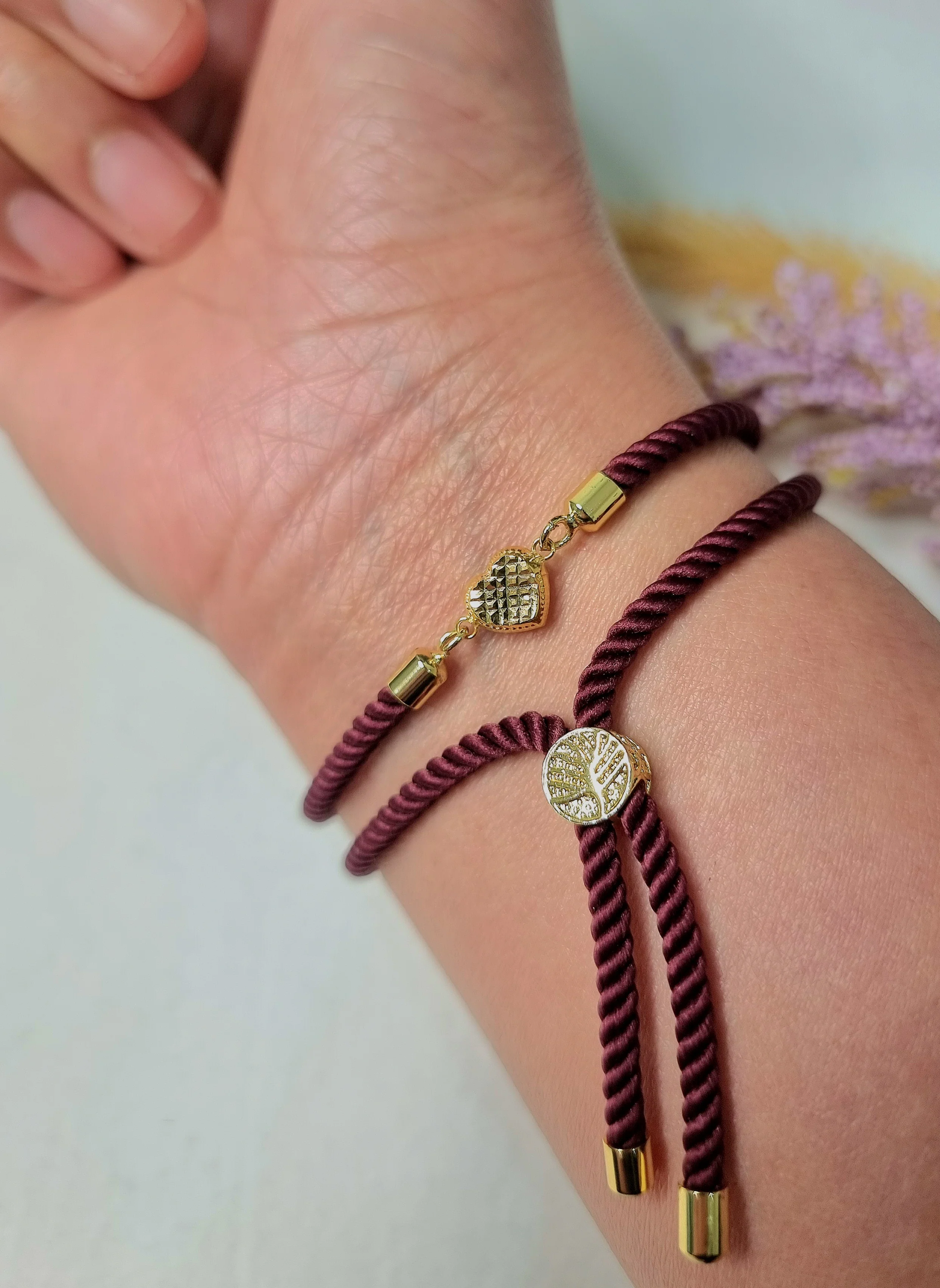 18K Pure Gold Heart Thread Bracelet Talagold - Image 29