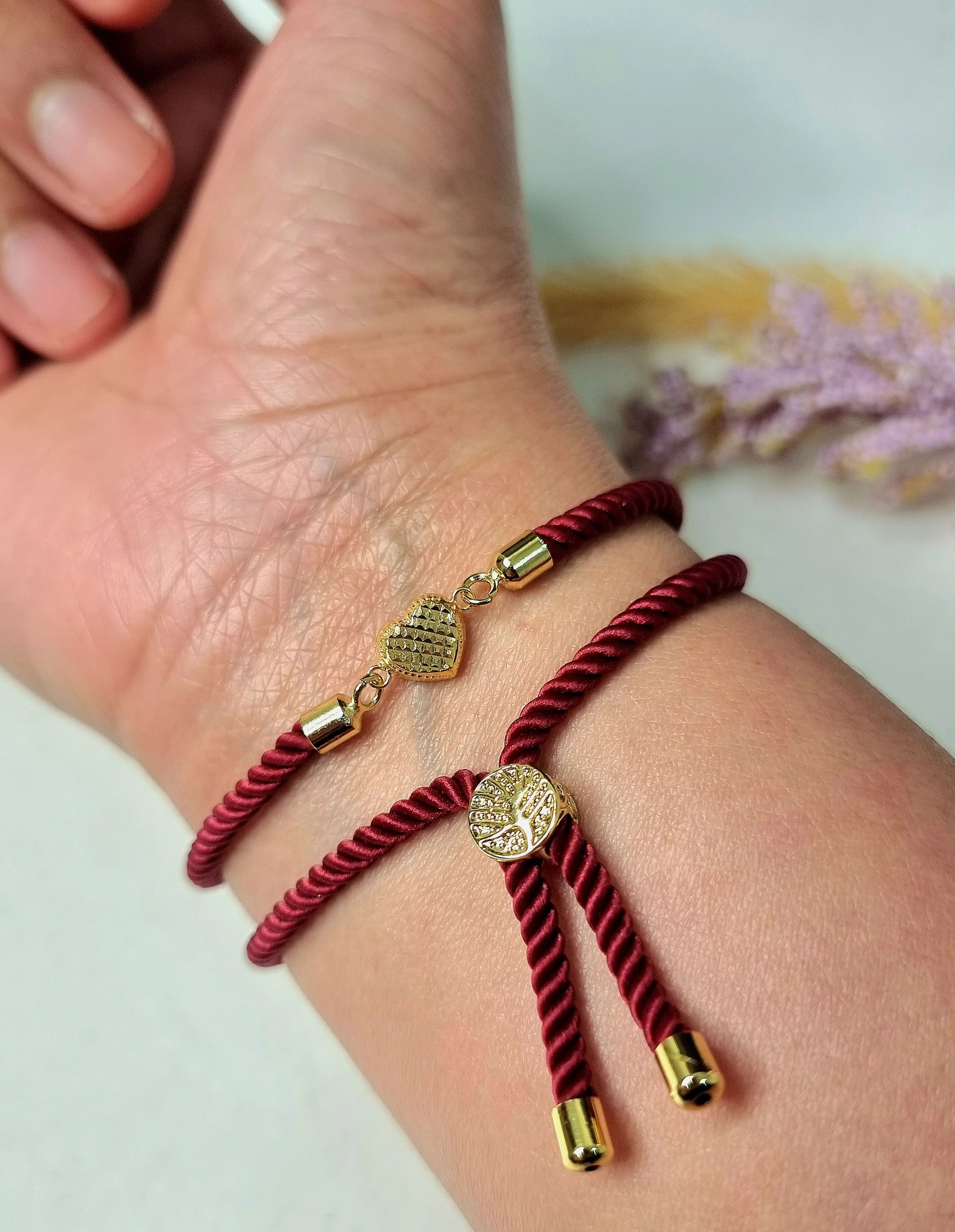 18K Pure Gold Heart Thread Bracelet Talagold - Image 31