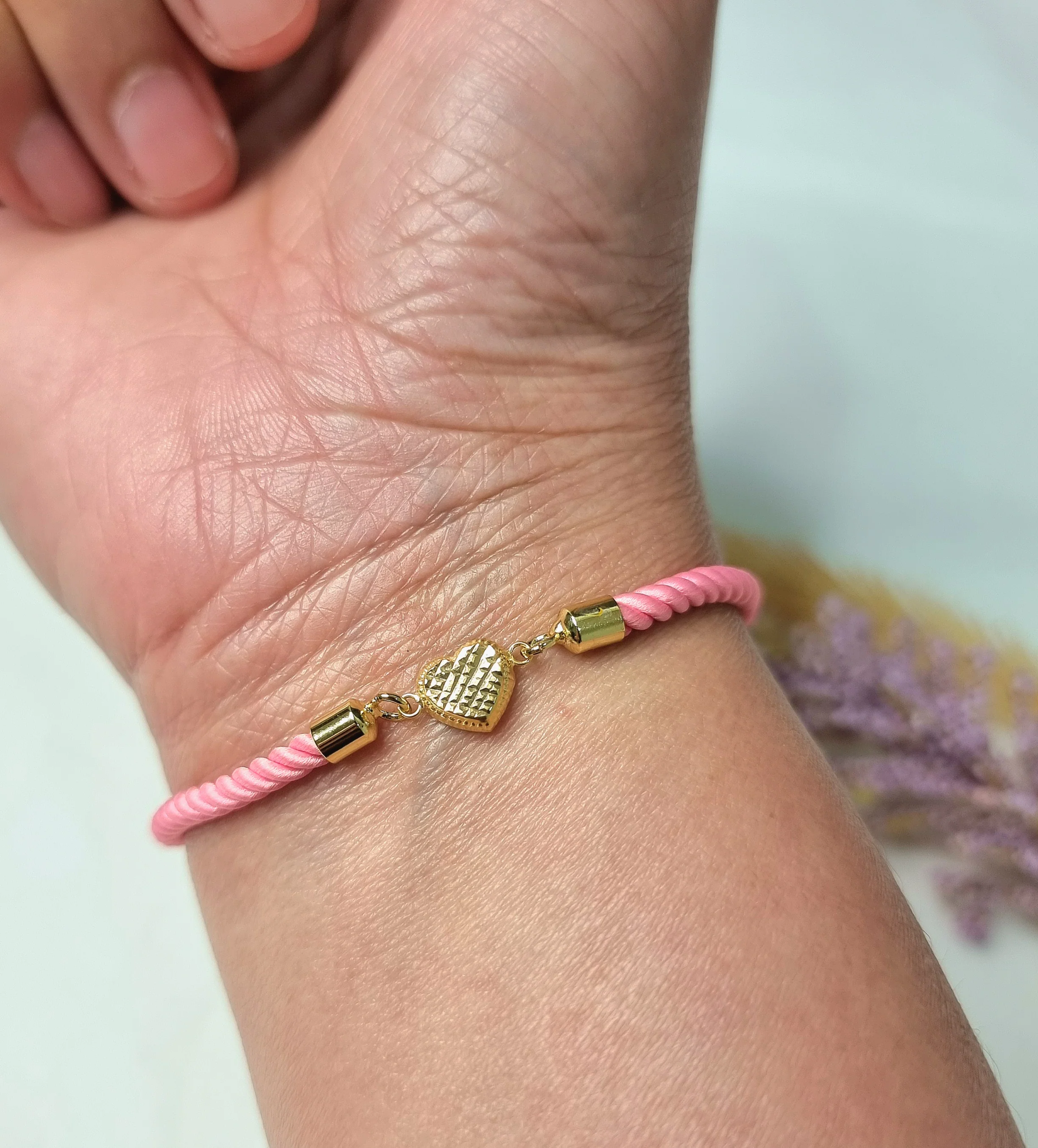 18K Pure Gold Heart Thread Bracelet Talagold - Image 32
