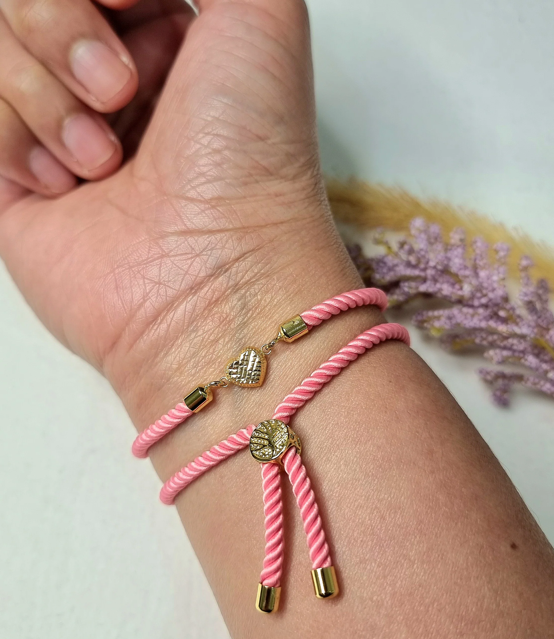 18K Pure Gold Heart Thread Bracelet Talagold - Image 33