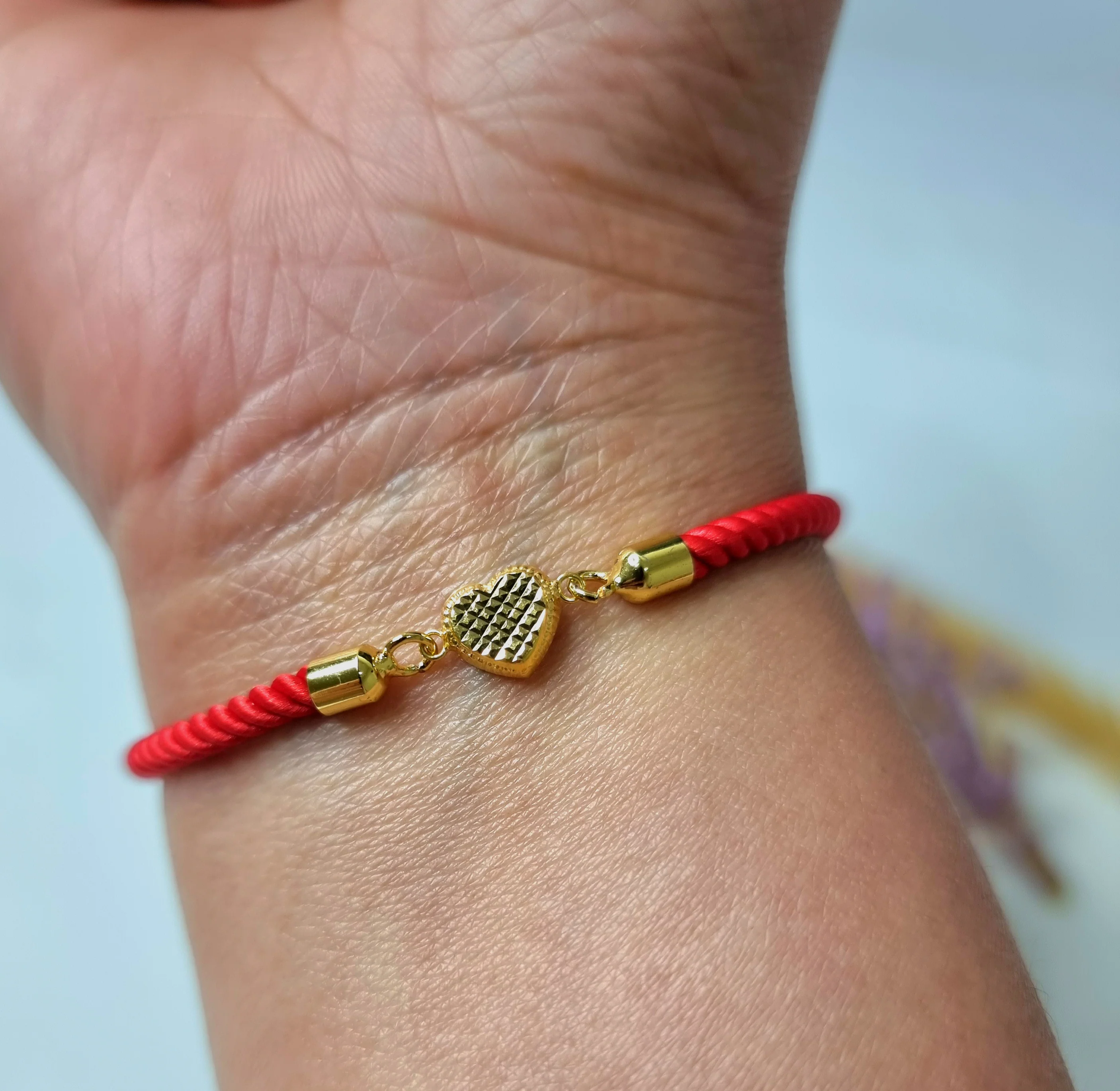 18K Pure Gold Heart Thread Bracelet Talagold - Image 34