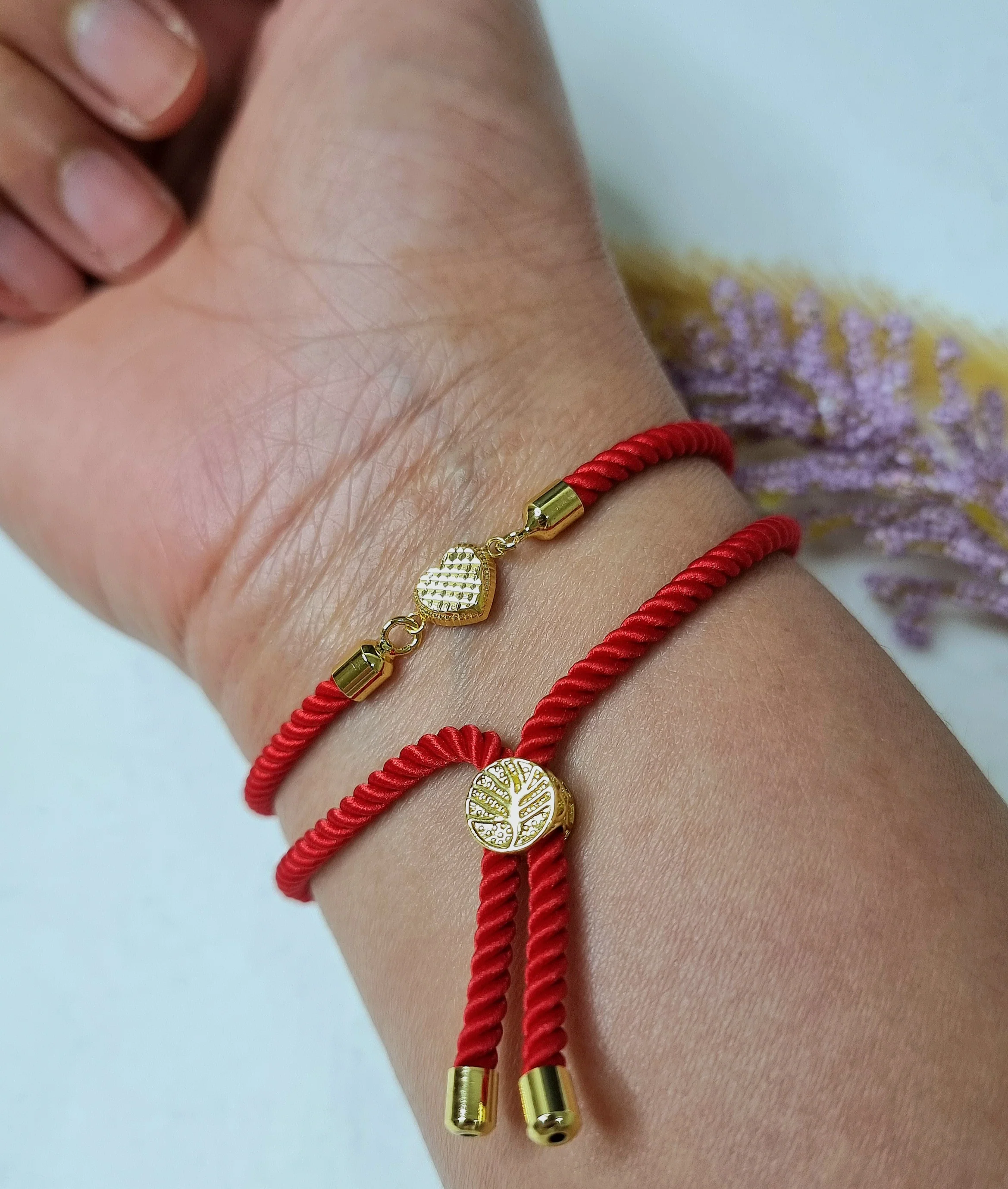 18K Pure Gold Heart Thread Bracelet Talagold - Image 35