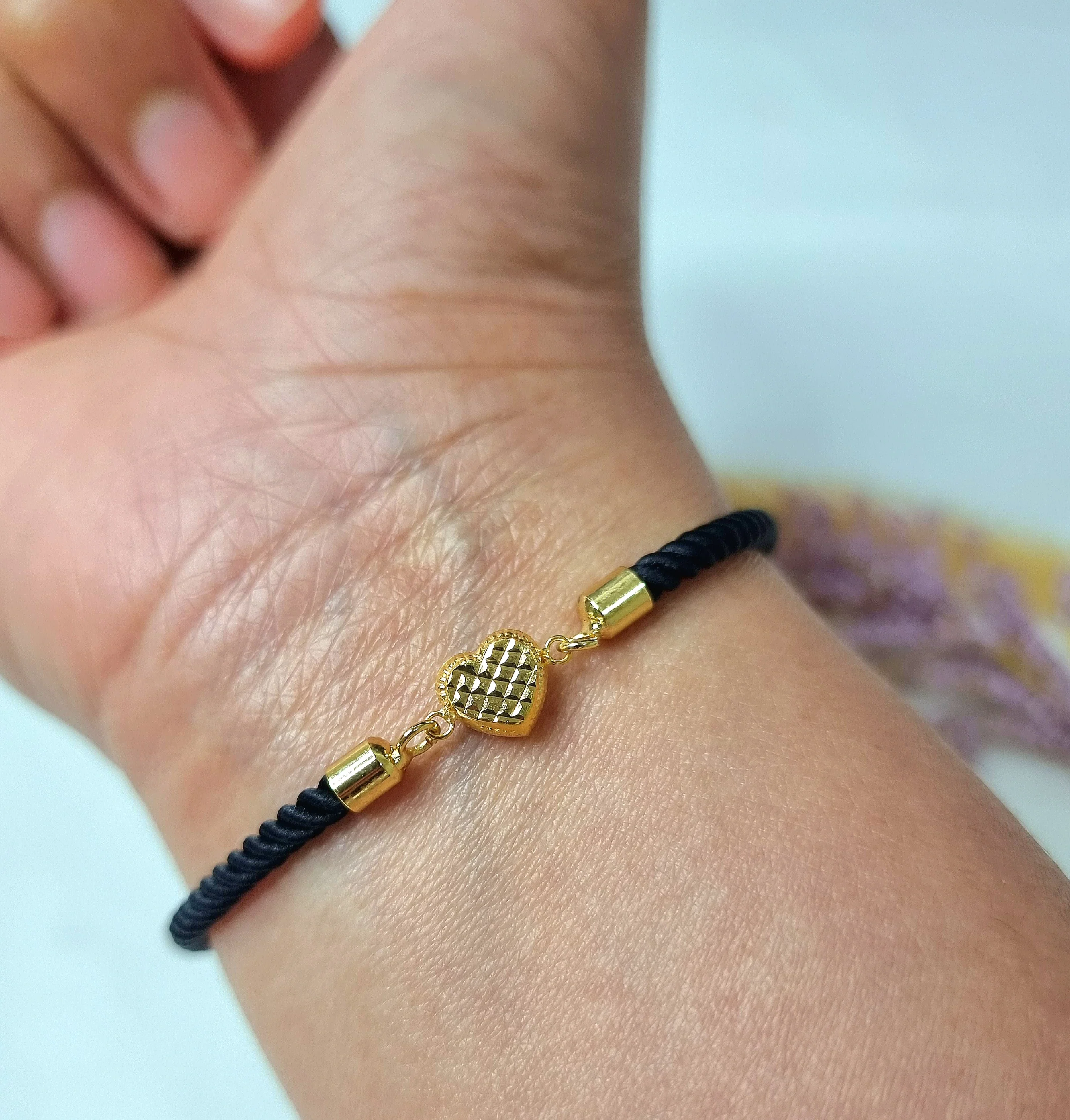 18K Pure Gold Heart Thread Bracelet Talagold - Image 36