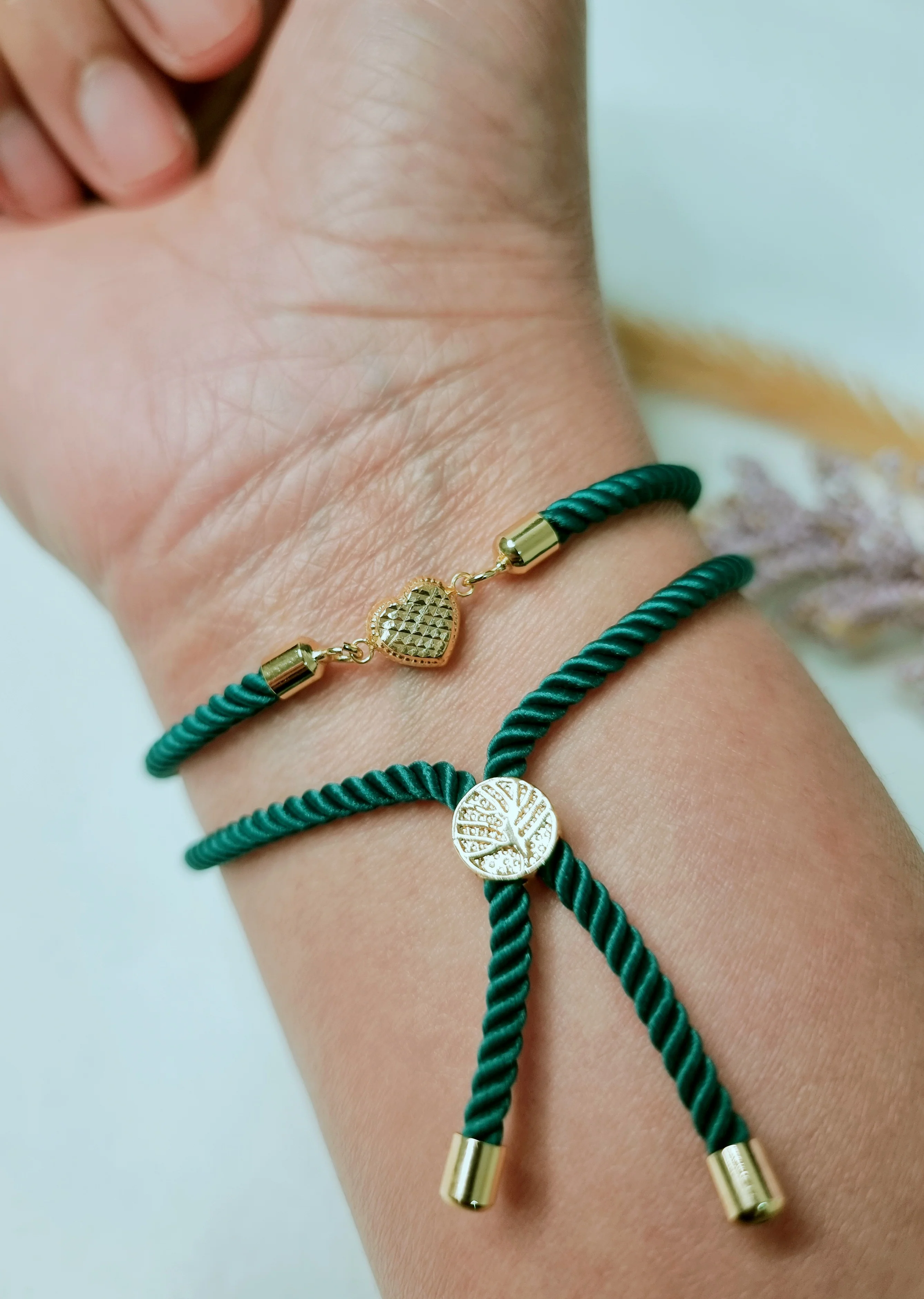 18K Pure Gold Heart Thread Bracelet Talagold - Image 4