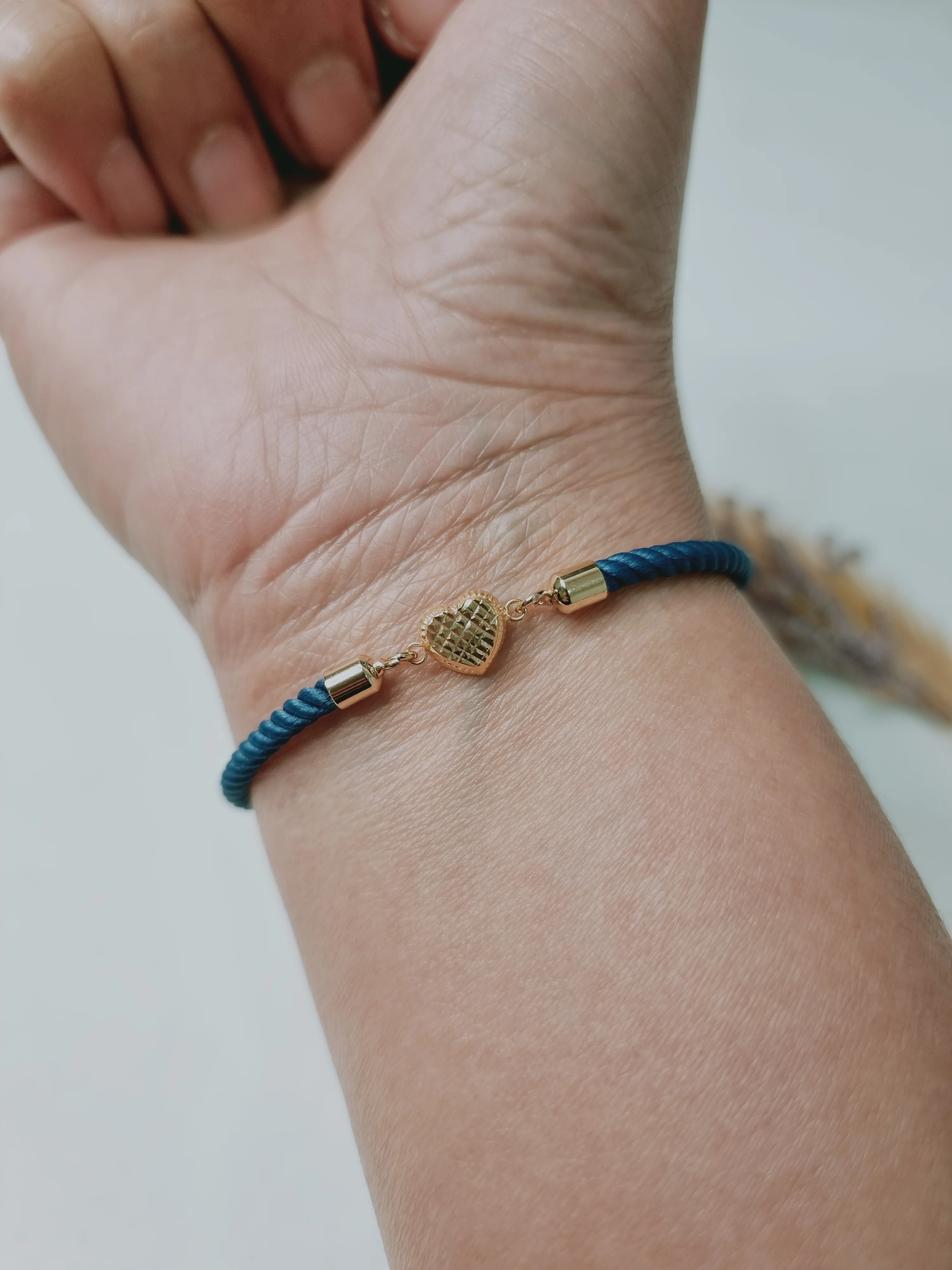 18K Pure Gold Heart Thread Bracelet Talagold - Image 7