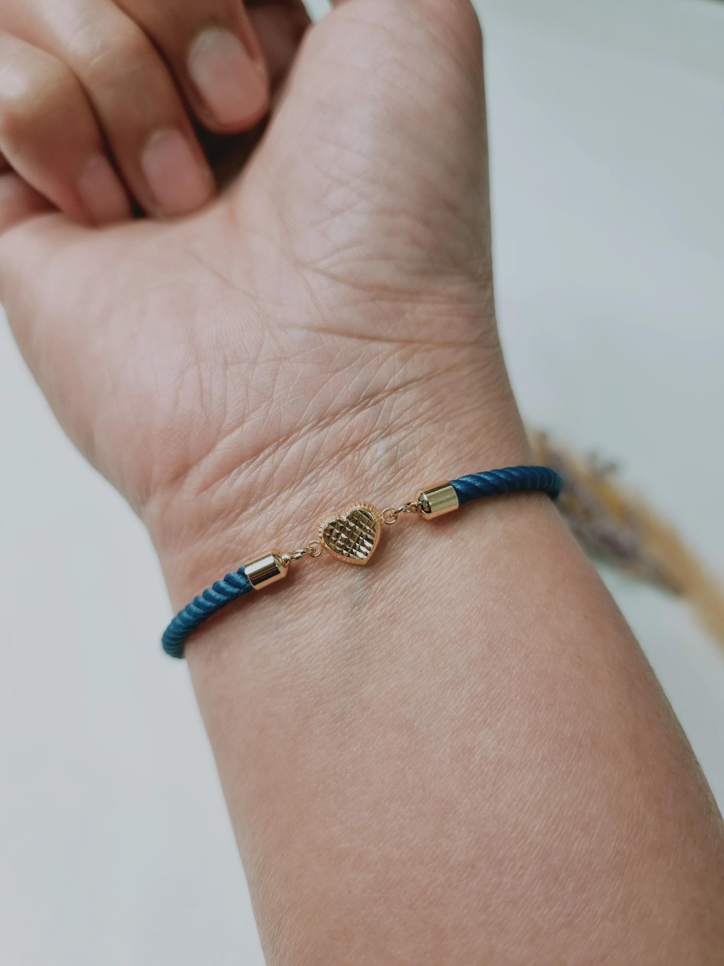 18K Pure Gold Heart Thread Bracelet Talagold - Image 8