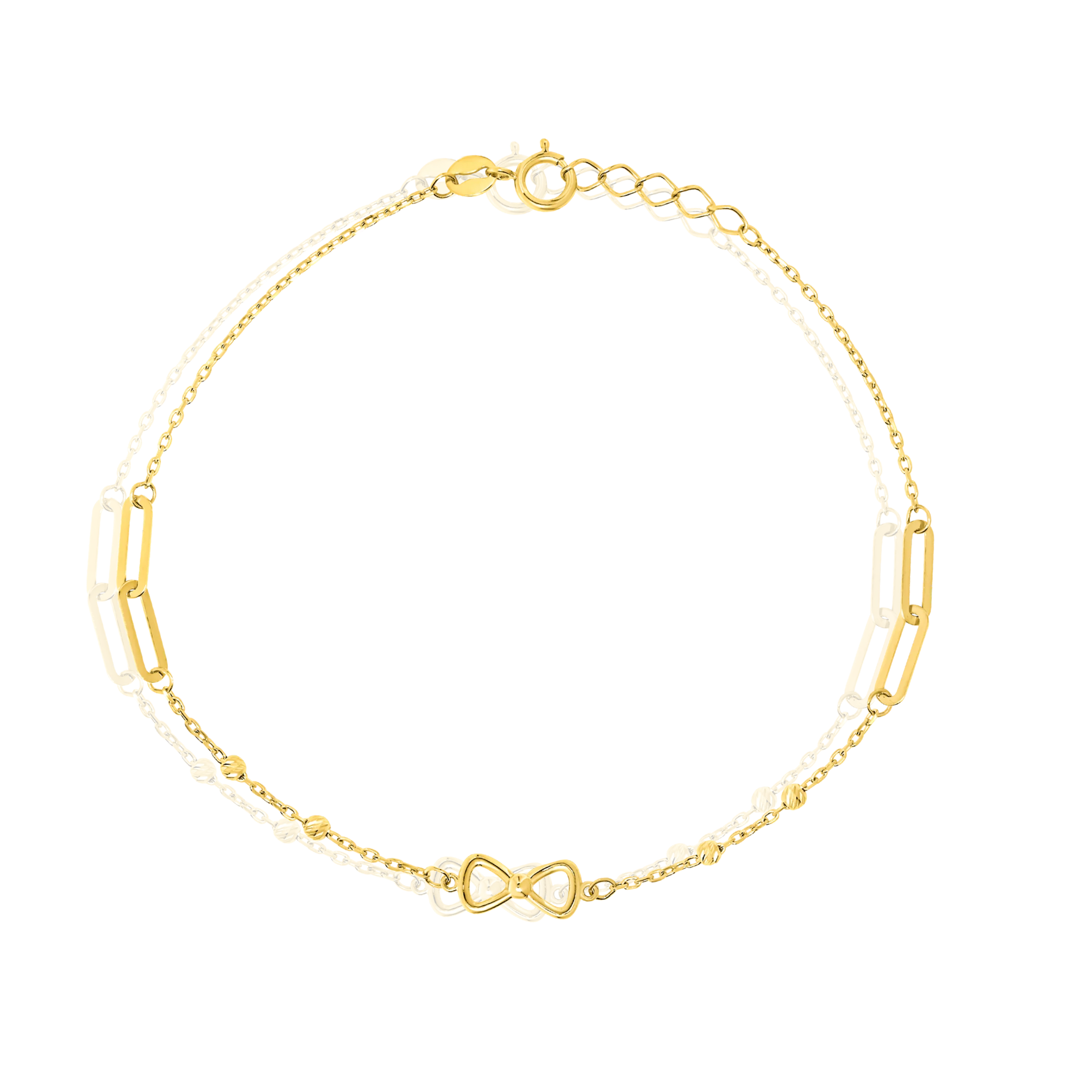 18K Pure Gold Infinity Linked Bracelet Talagold