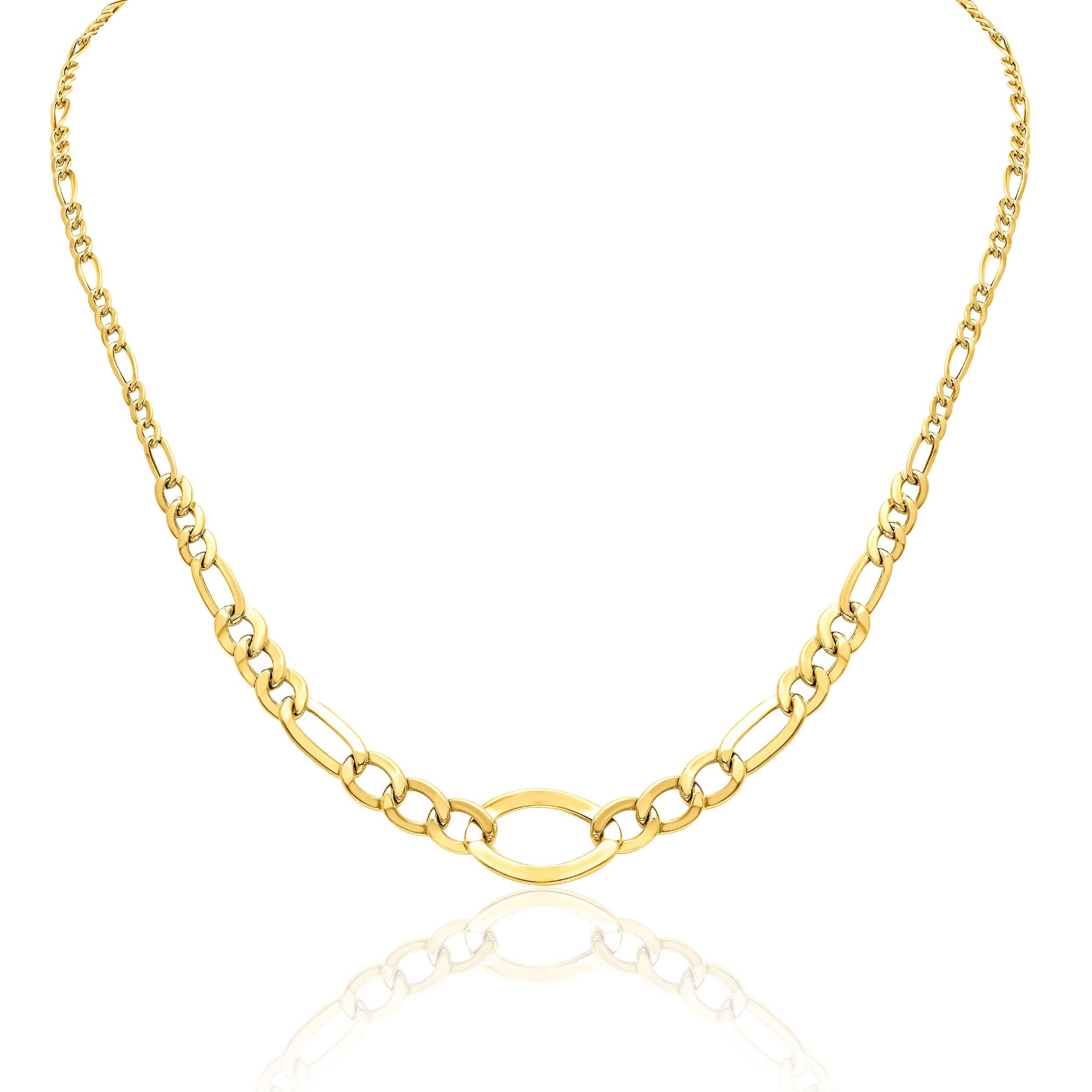 18K Pure Gold Linked Chain (47 C.M) Talagold
