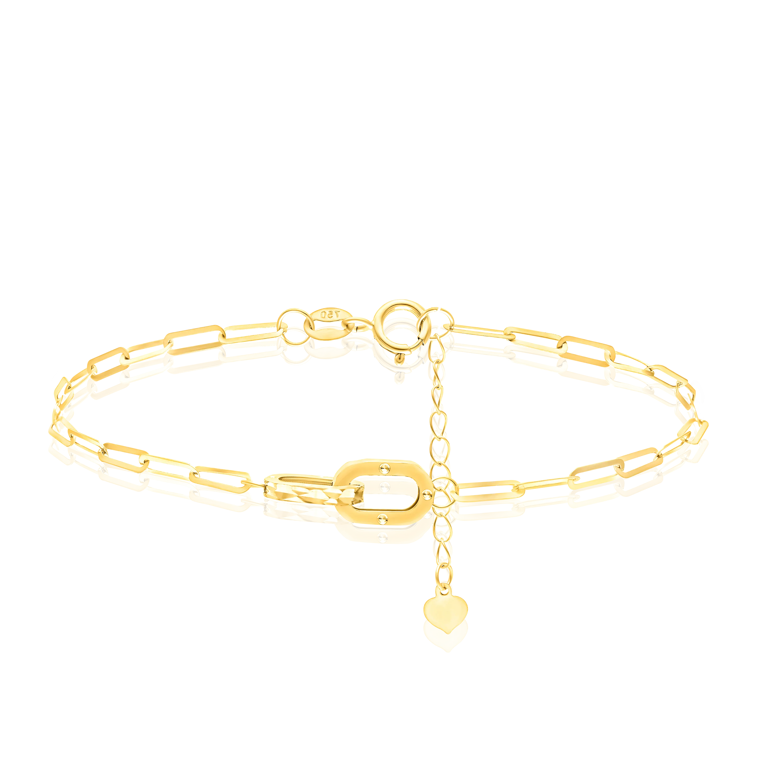 18K Pure Gold Linked Heart Bracelet Talagold