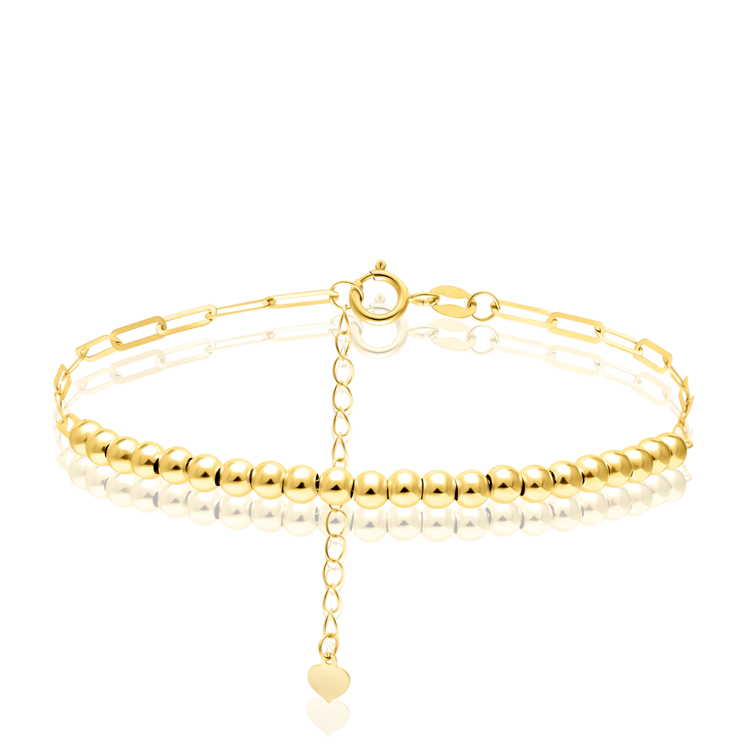 18K Pure Gold Linked Seed Bracelet Talagold