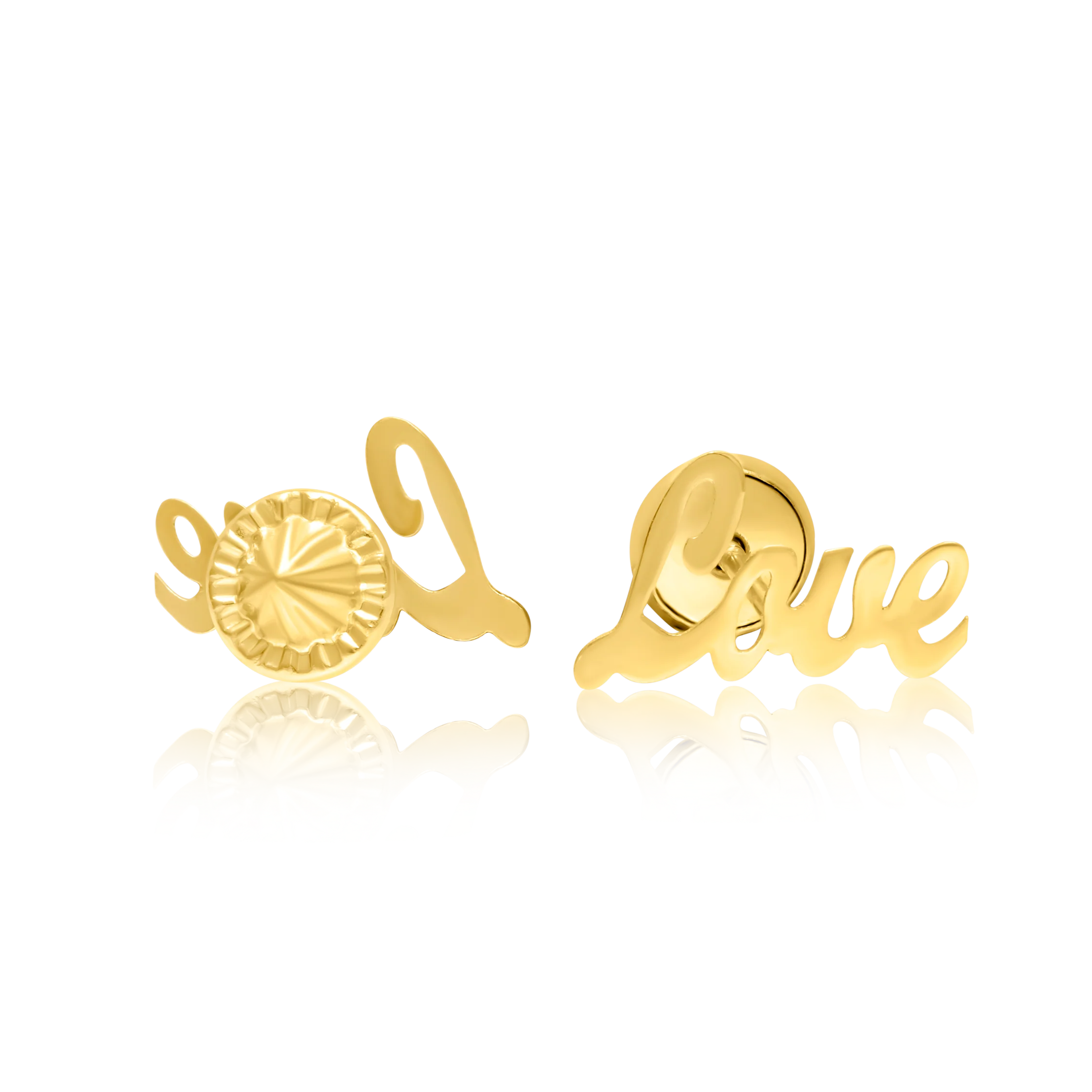 18K Pure Gold Love Screw Earring Set Talagold