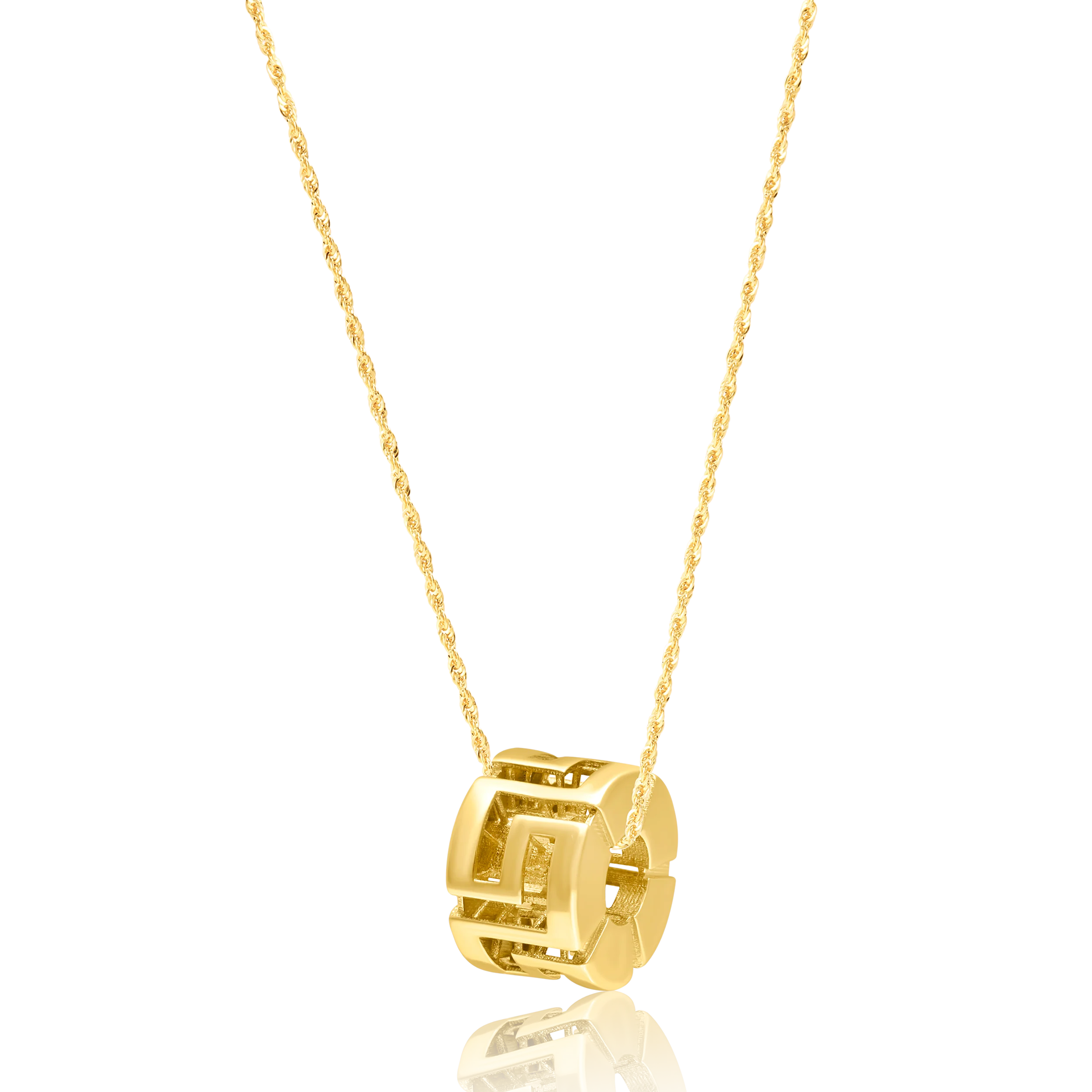 18K Pure Gold Movable Wheel Necklace Talagold