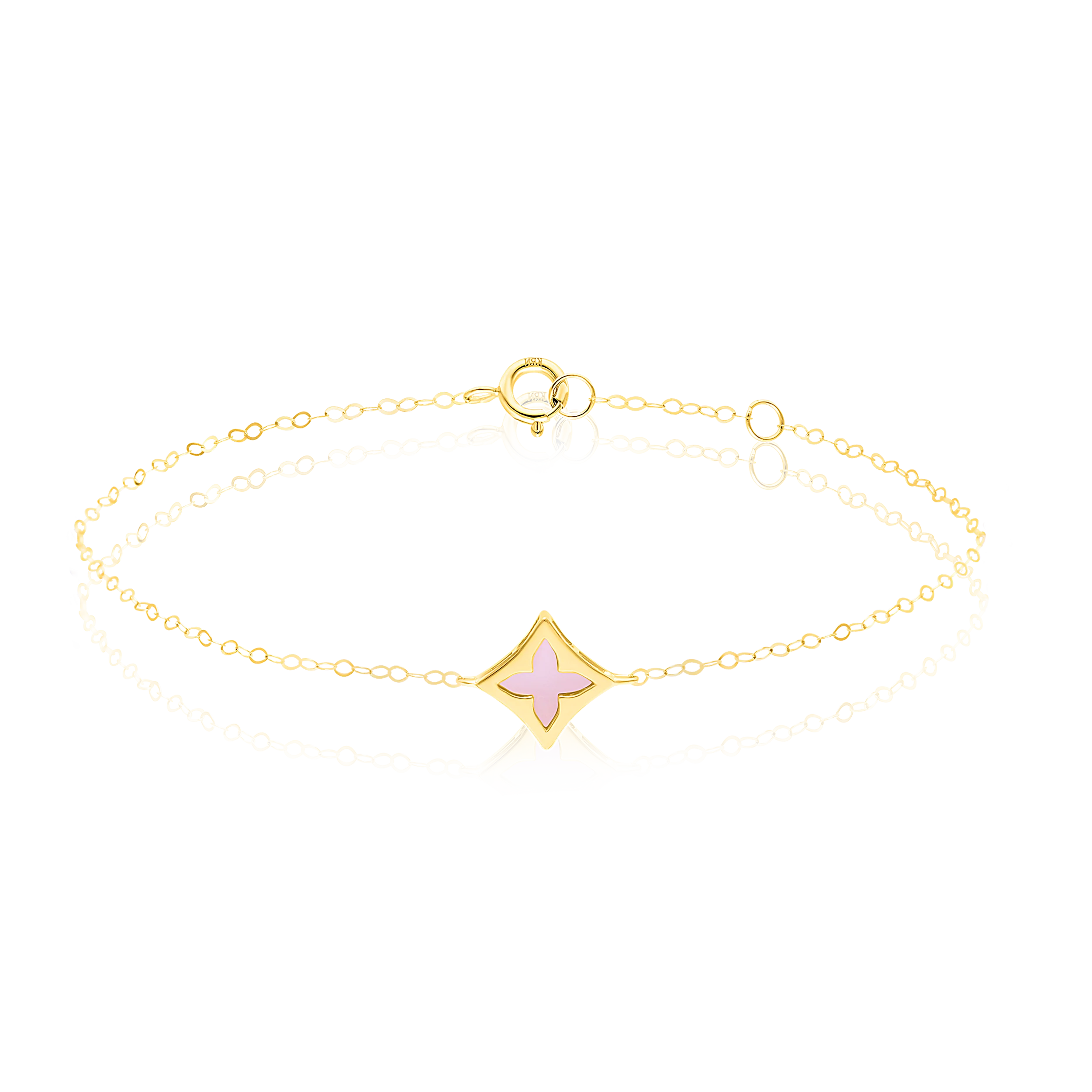 18K Pure Gold Pink Star Bracelet Talagold