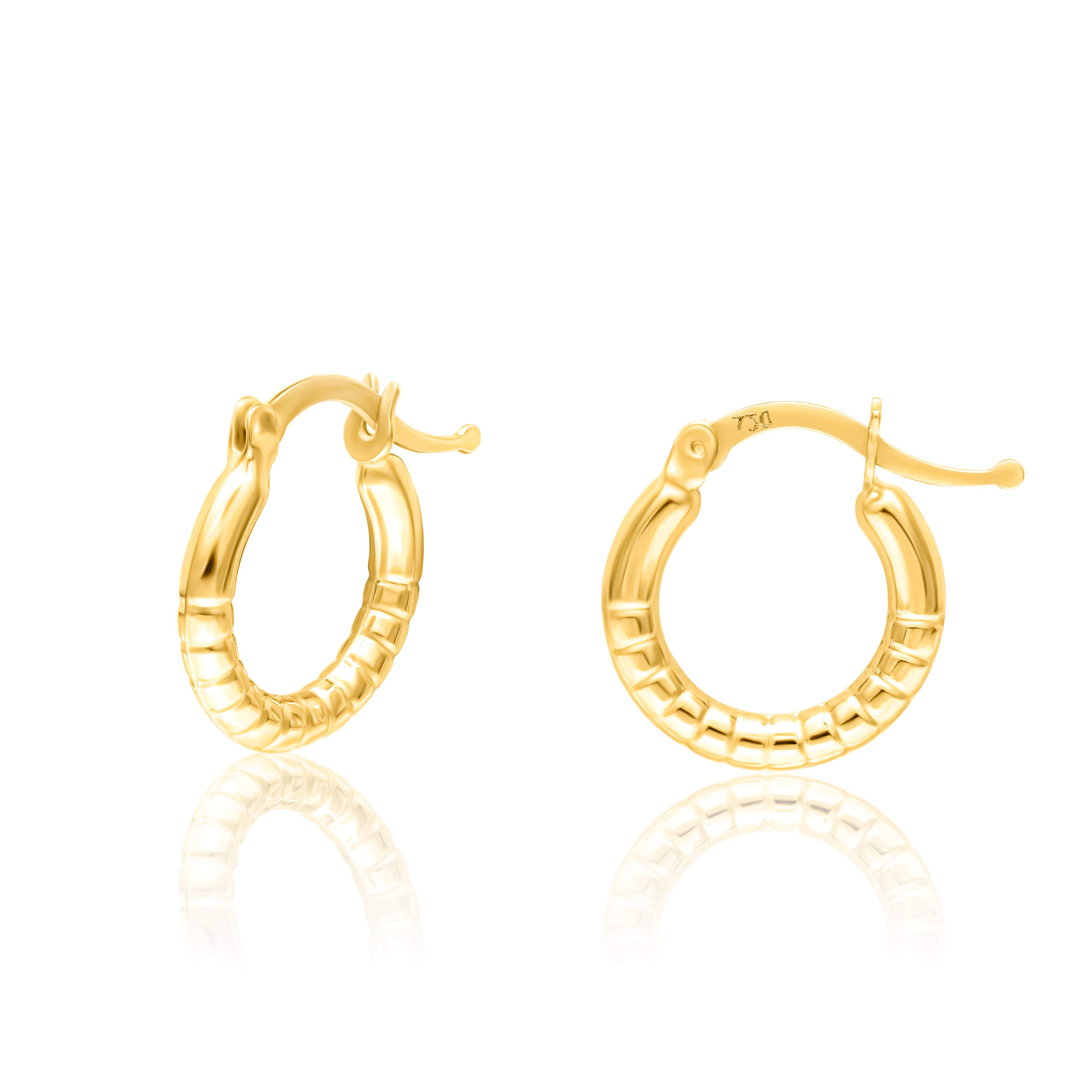 18K Pure Gold Round Earring Set Talagold