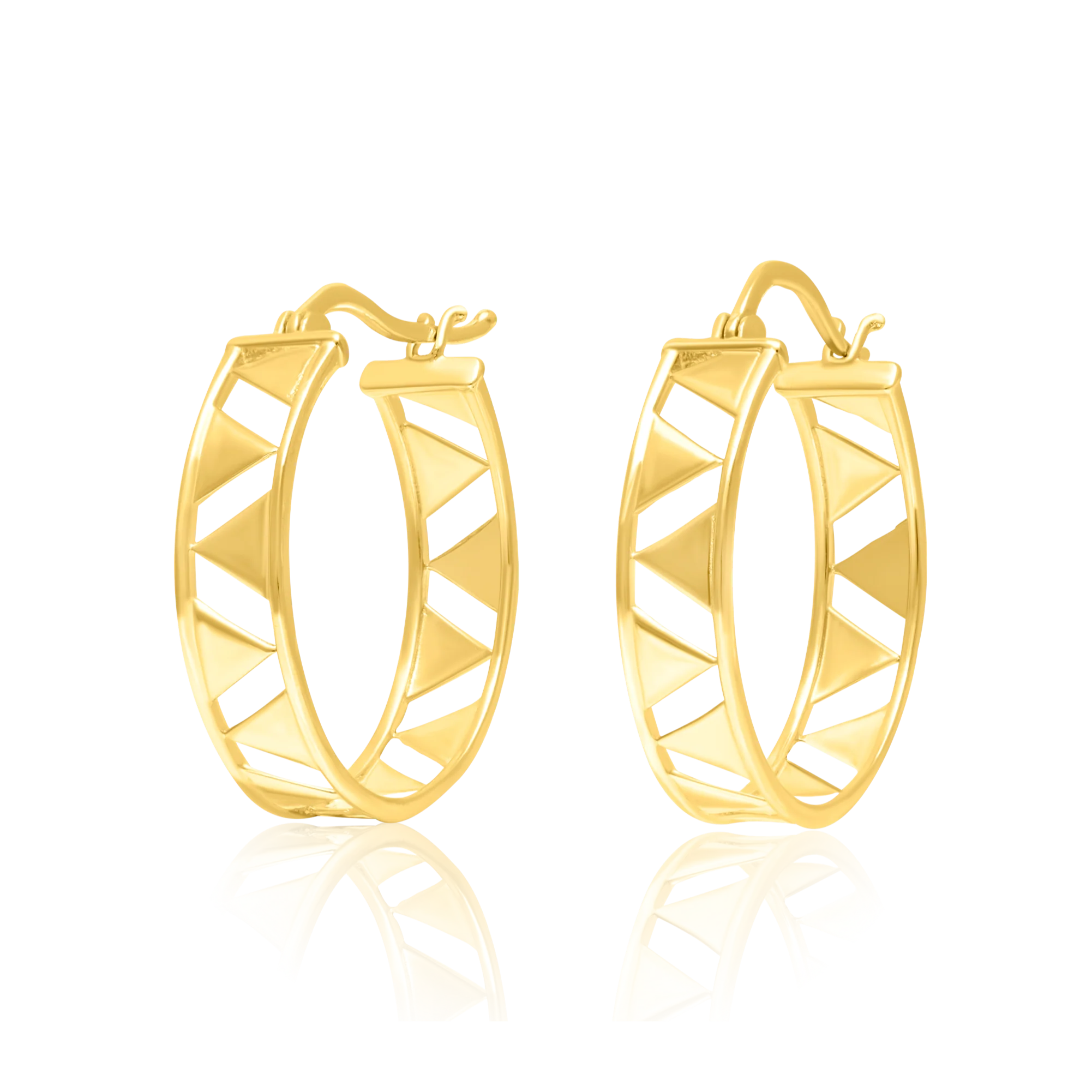 18K Pure Gold Round Earring Set Talagold