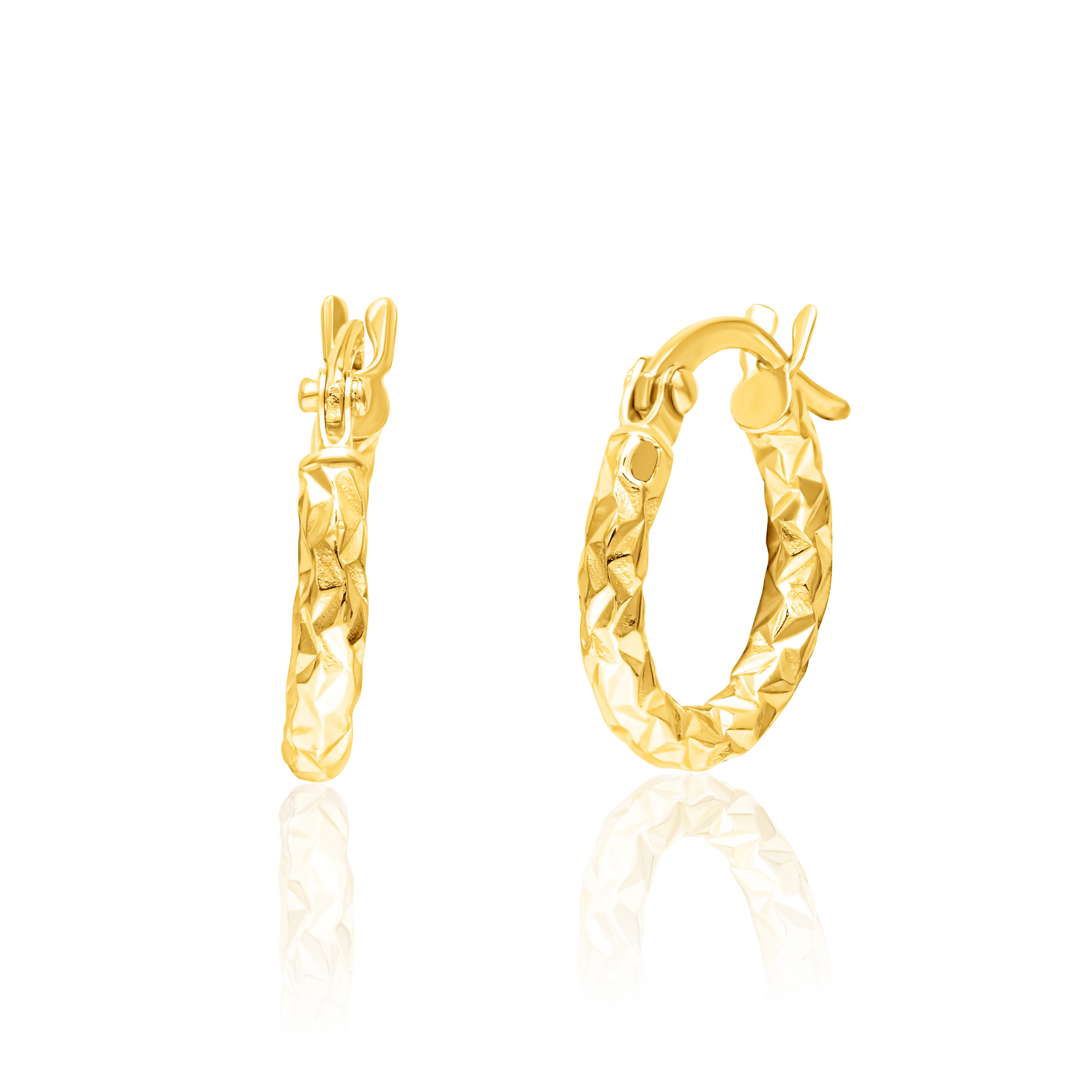 18K Pure Gold Round Earring Set Talagold