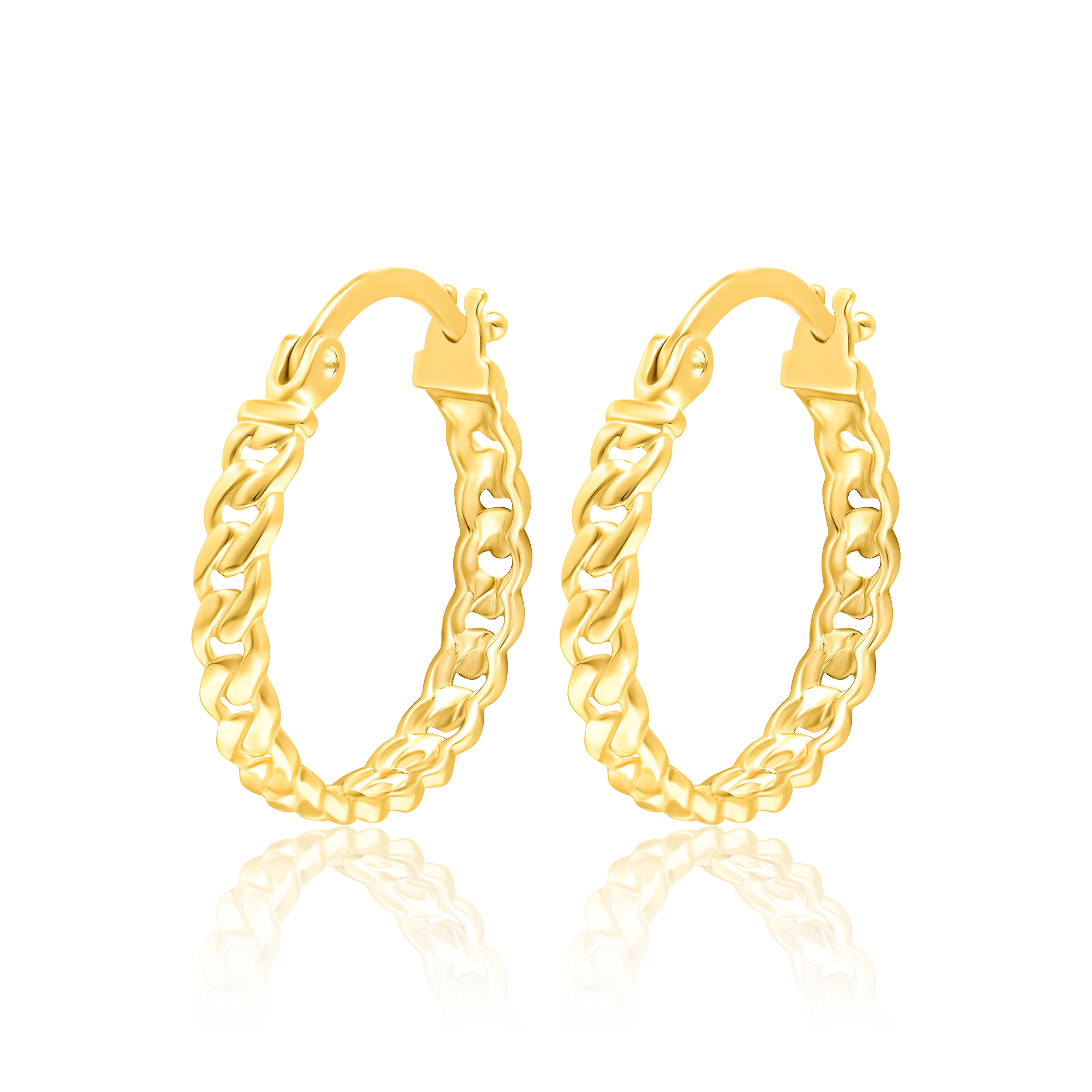18K Pure Gold Round Earring Set Talagold