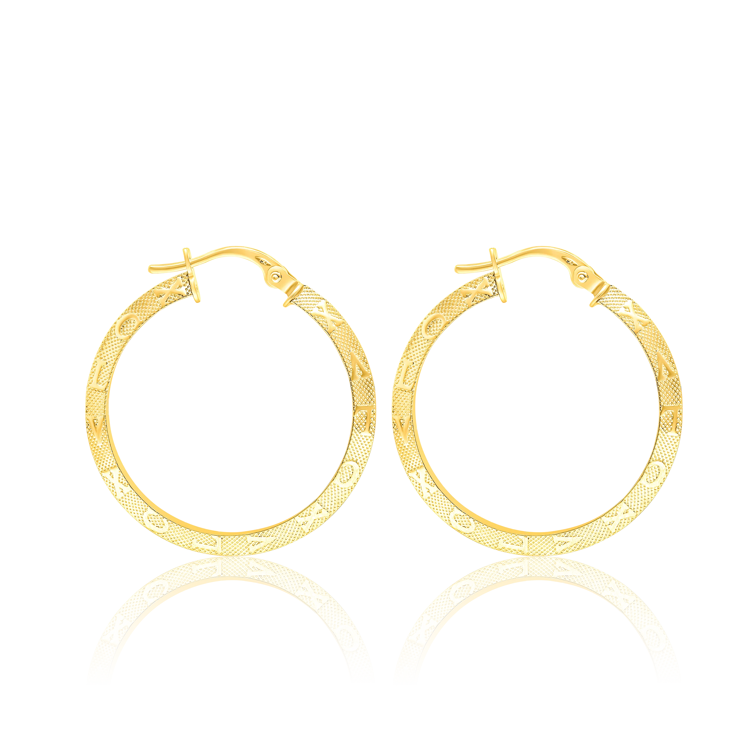 18K Pure Gold Round Earring Set Talagold