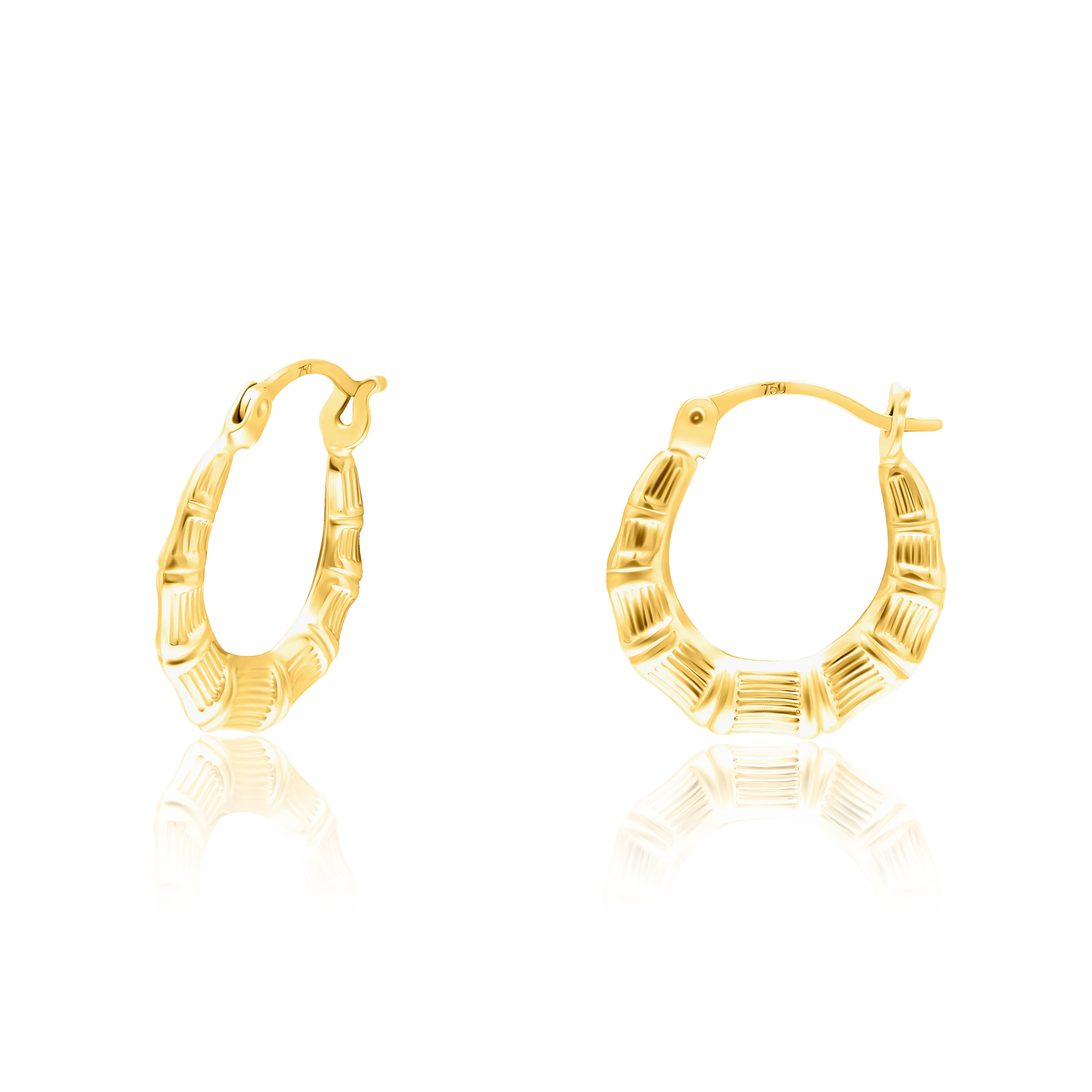 18K Pure Gold Round Loop Earring Set Talagold