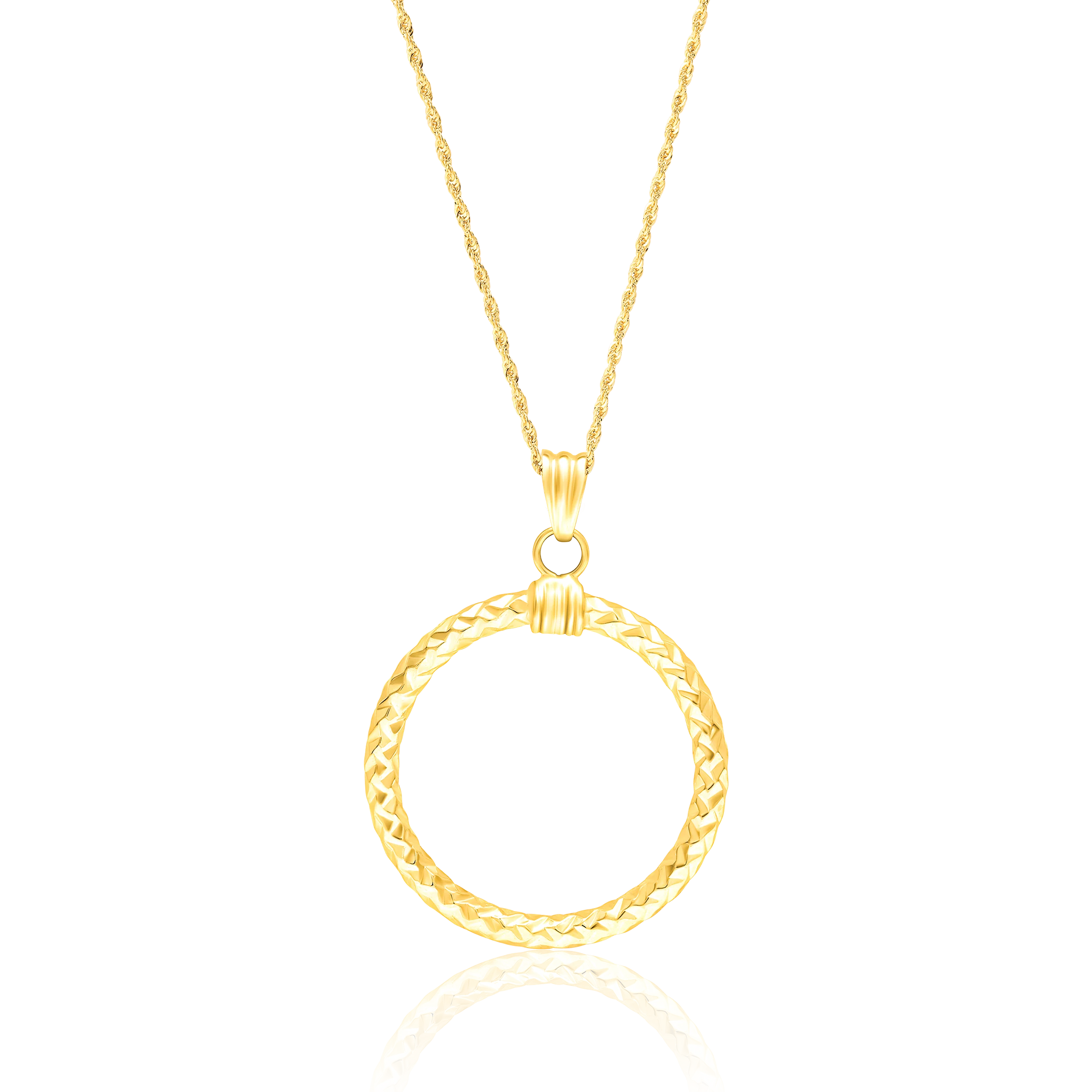 18K Pure Gold Round Necklace Talagold