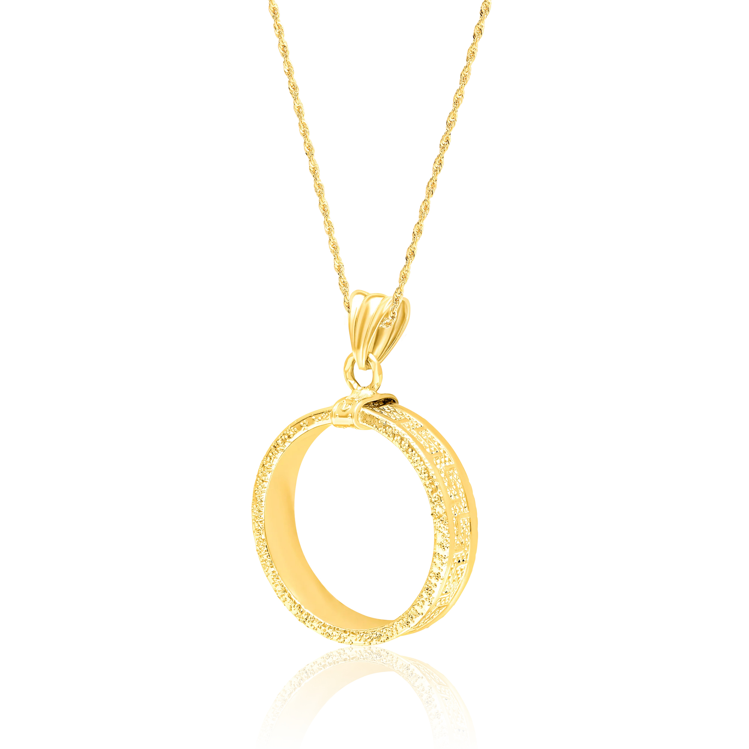 18K Pure Gold Round Necklace Talagold