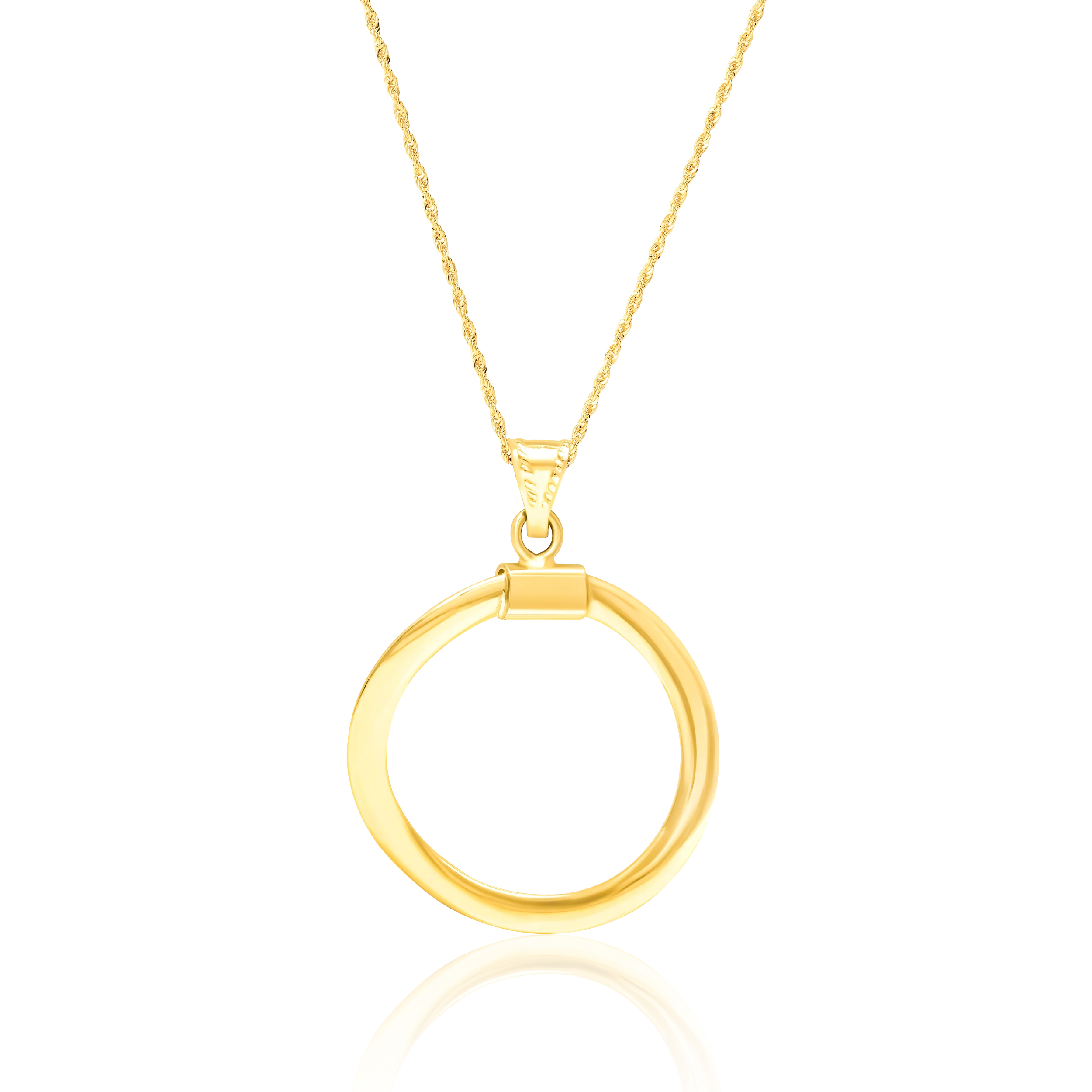18K Pure Gold Twisted Round Necklace Talagold