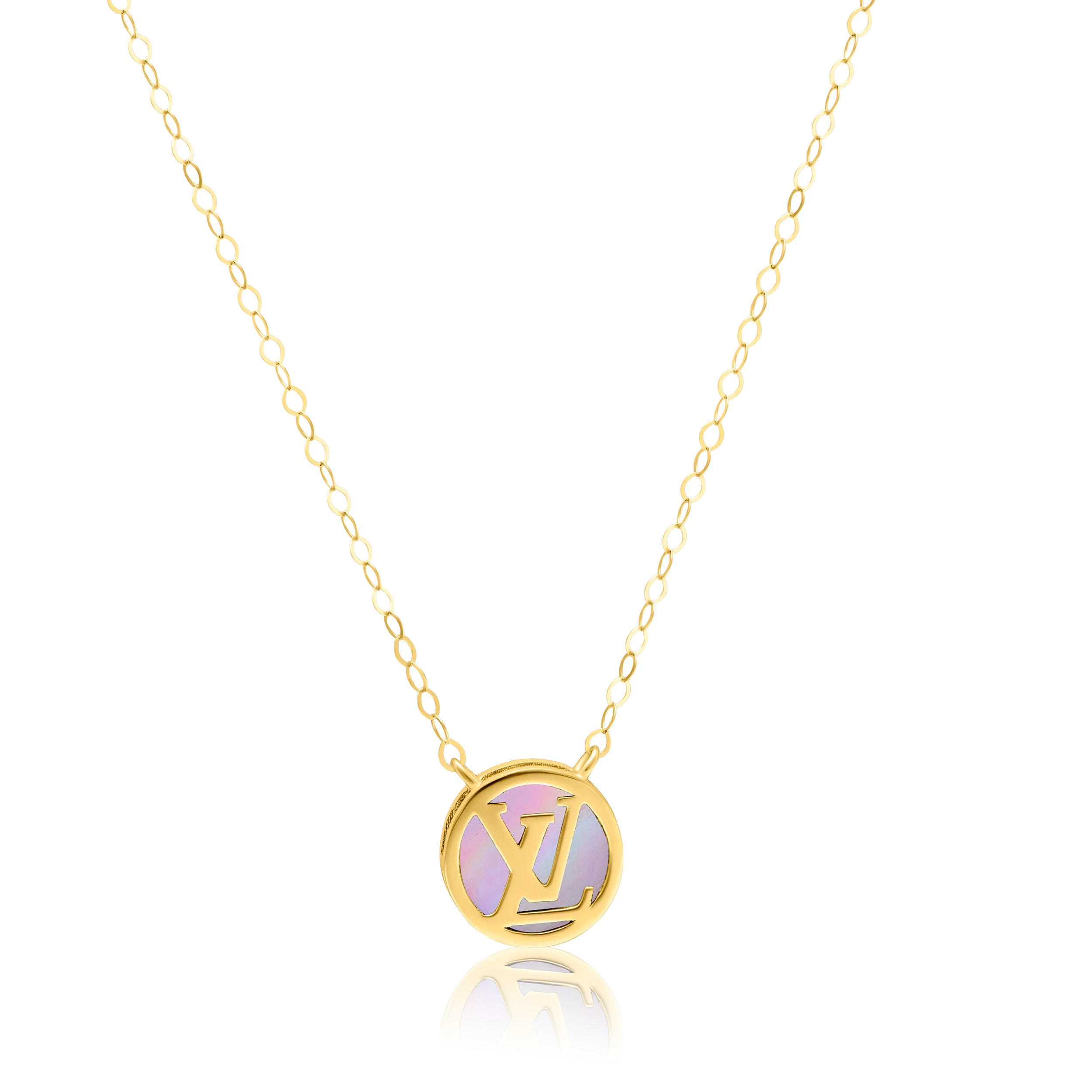 18K Pure Gold Round Pink L.V Jewelry Set Talagold - Image 2