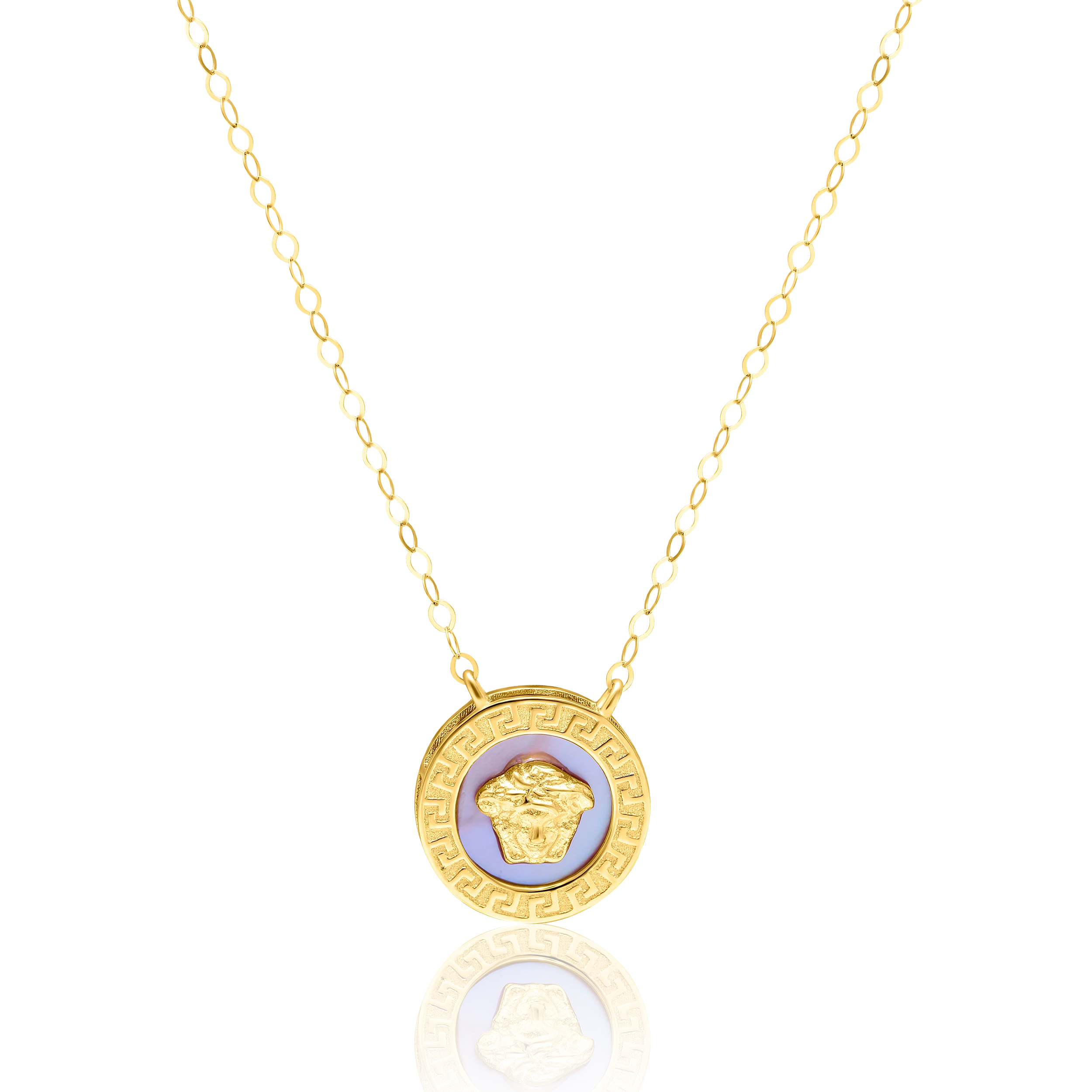 18K Pure Gold Round V.R.C Necklace Talagold