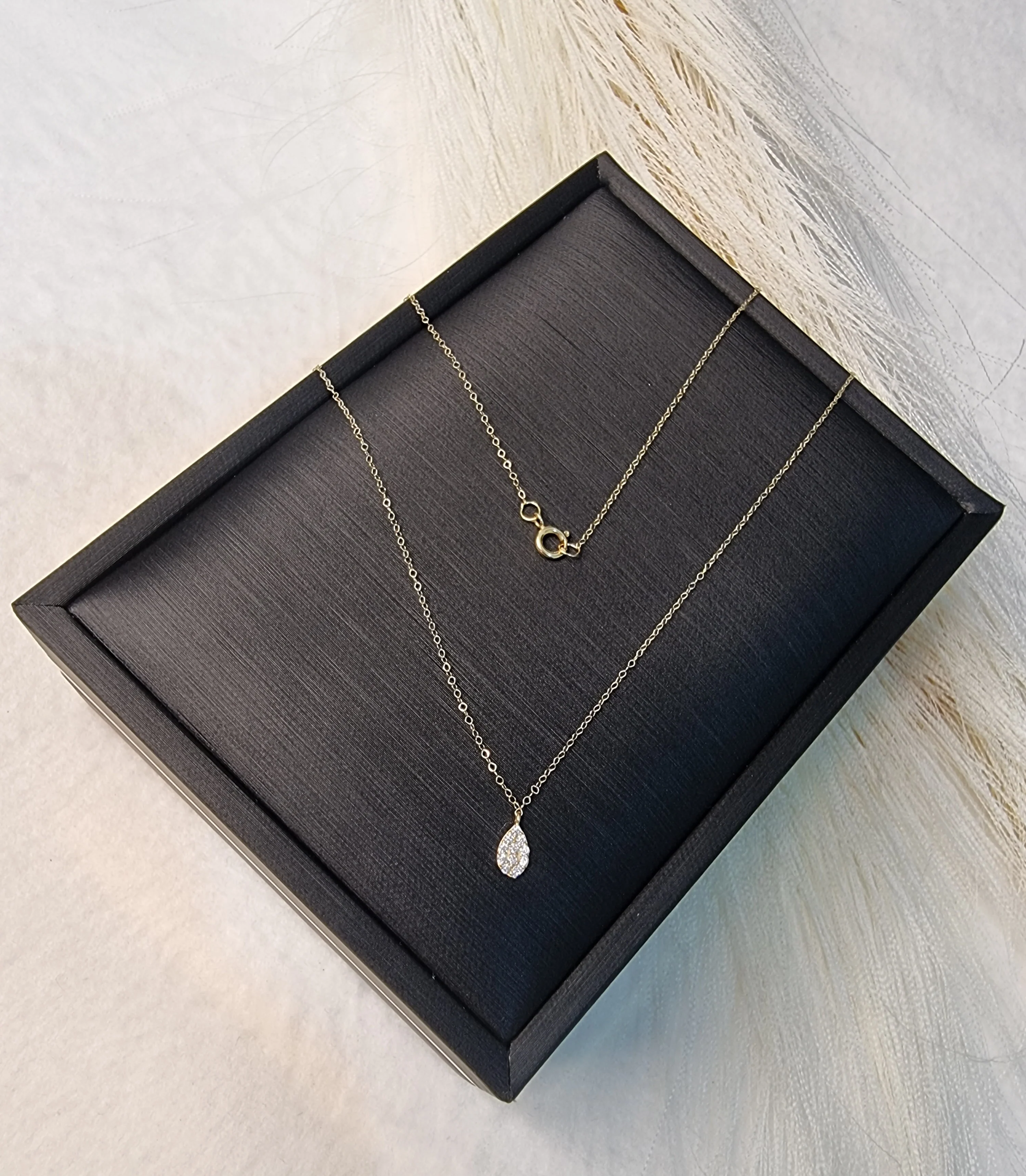 18K Pure Gold Stone Necklace - Image 4