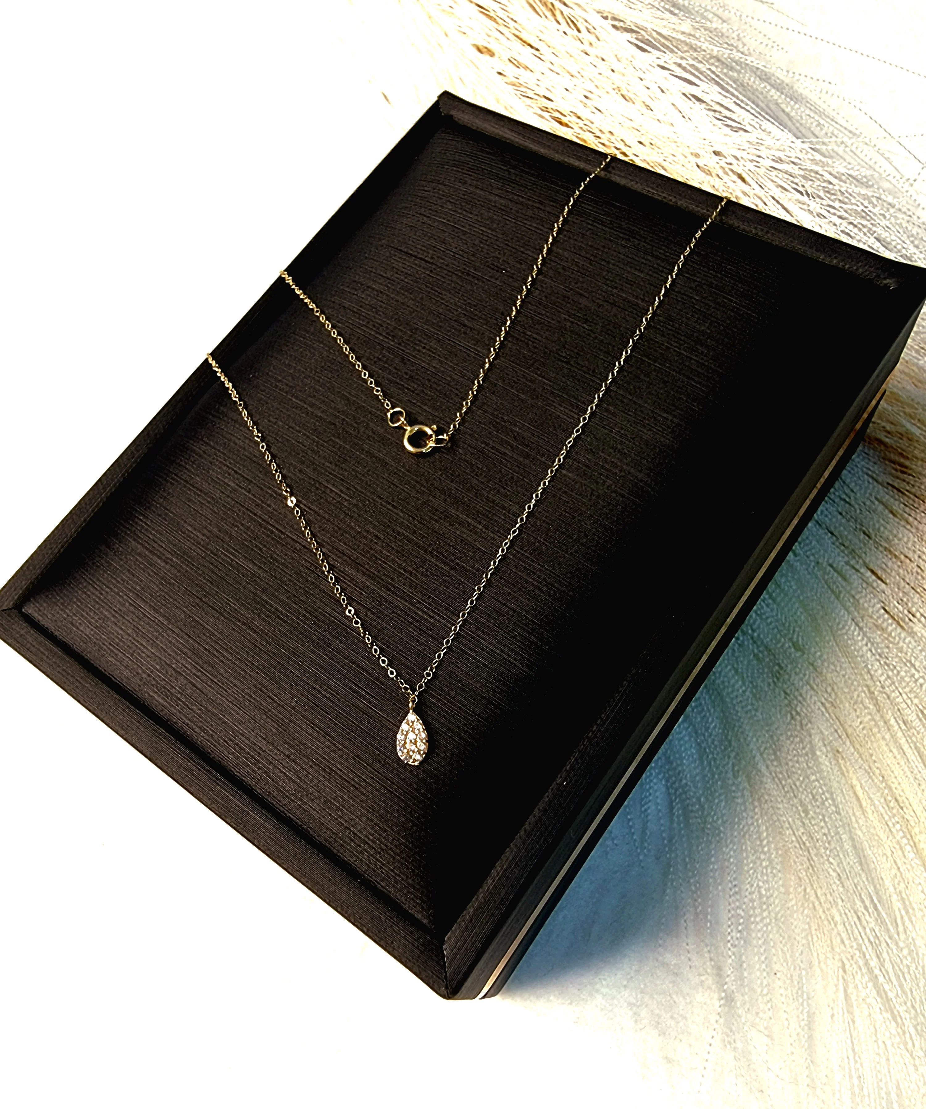 18K Pure Gold Stone Necklace - Image 5
