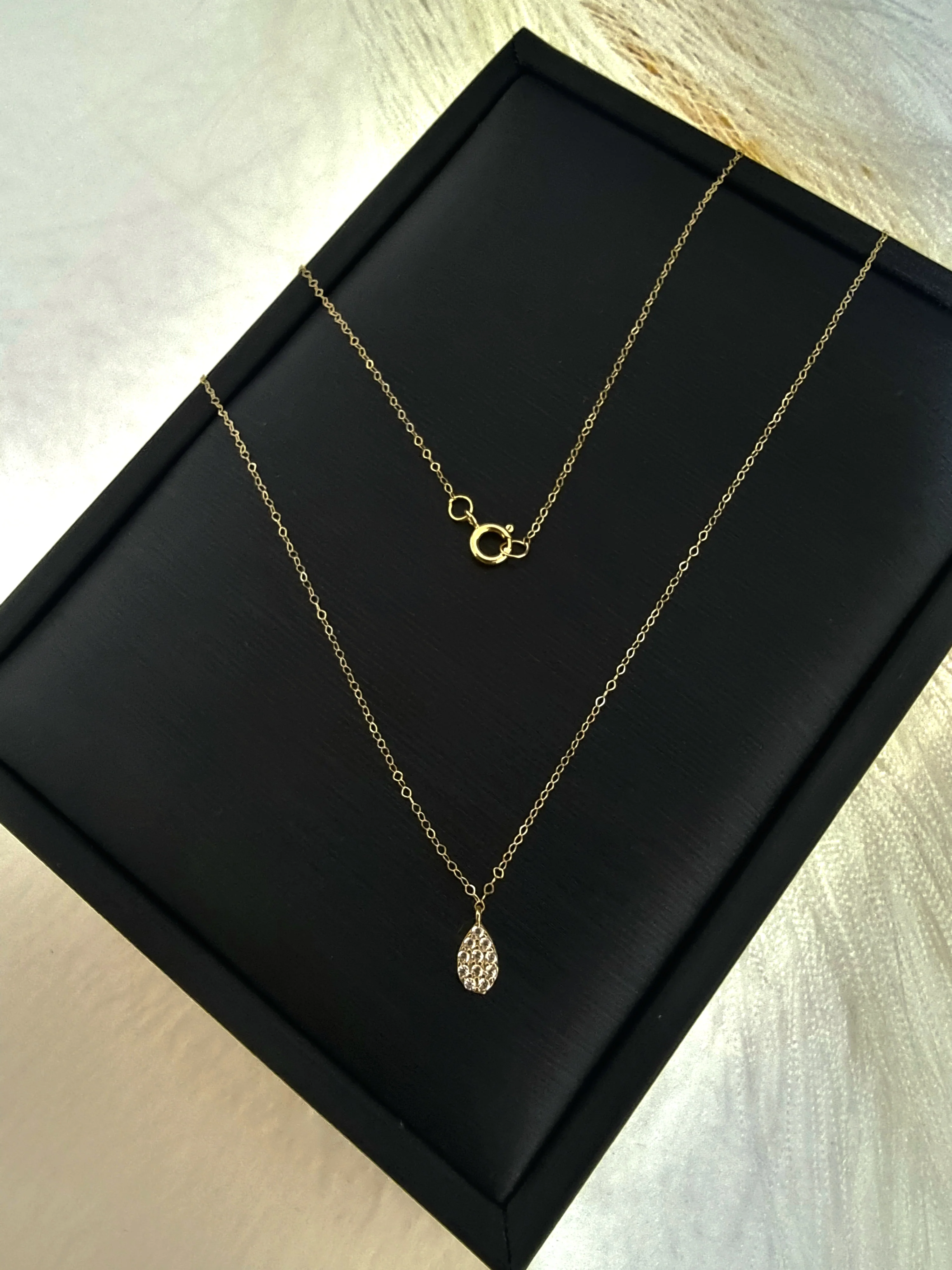 18K Pure Gold Stone Necklace - Image 6